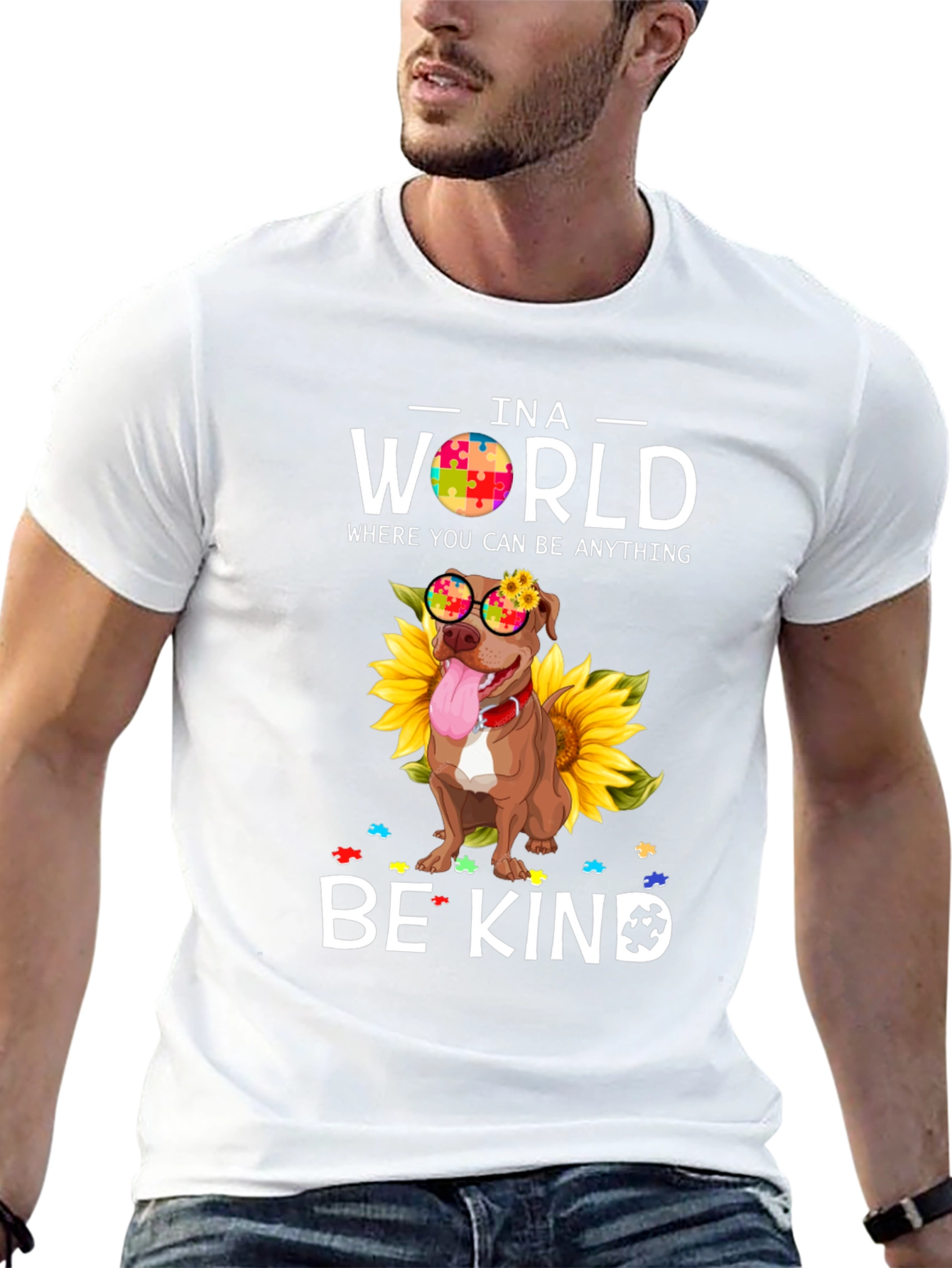 Be Kind Pitbull Autism Awareness T-Shirt