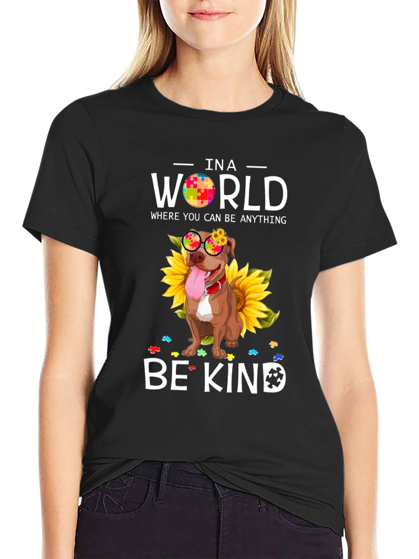 Be Kind Pitbull Autism Awareness T-Shirt