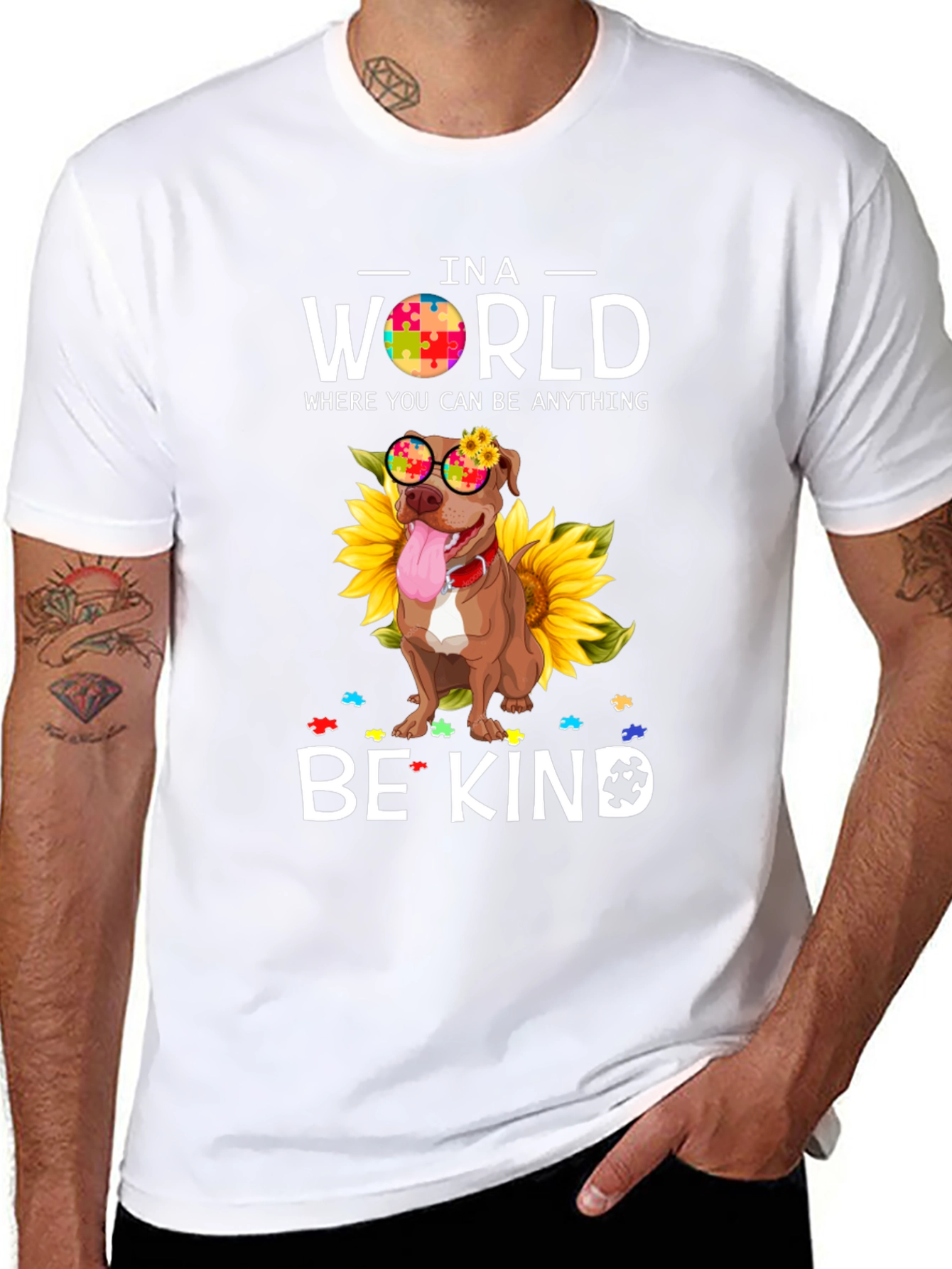 Be Kind Pitbull Autism Awareness T-Shirt
