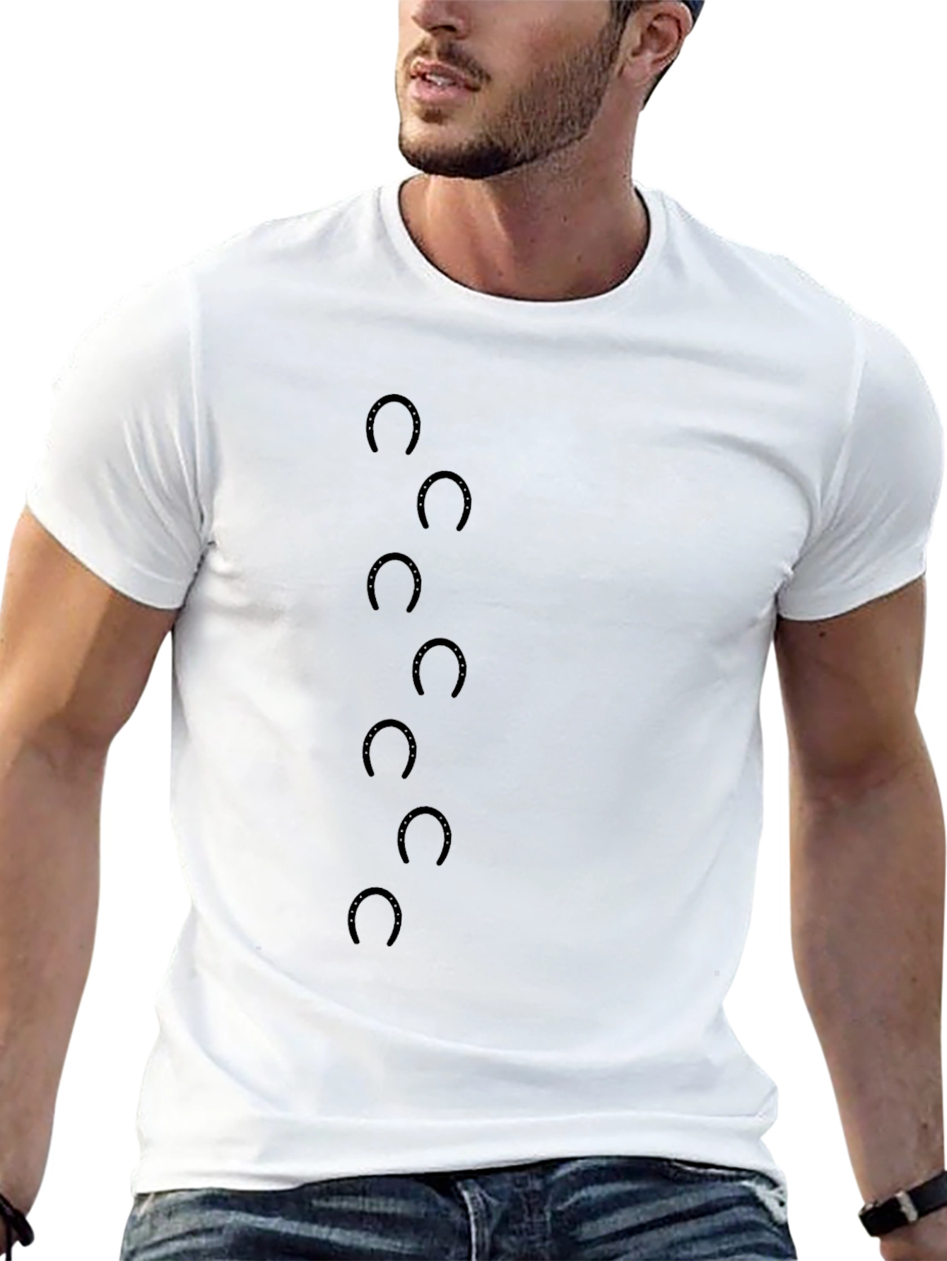 Black T-Shirt with Crescent Moon Design