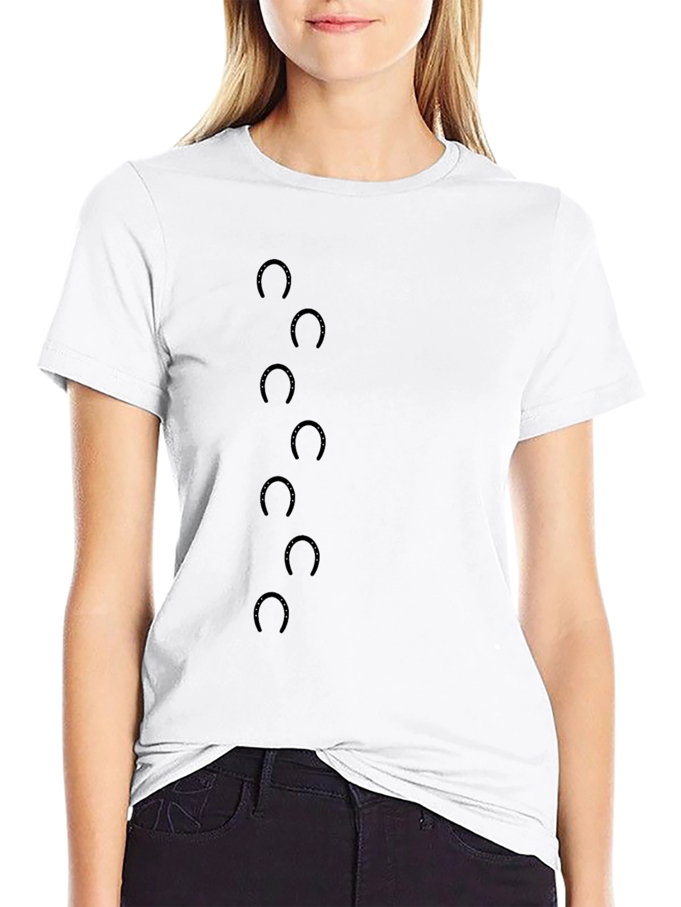 Black T-Shirt with Crescent Moon Design