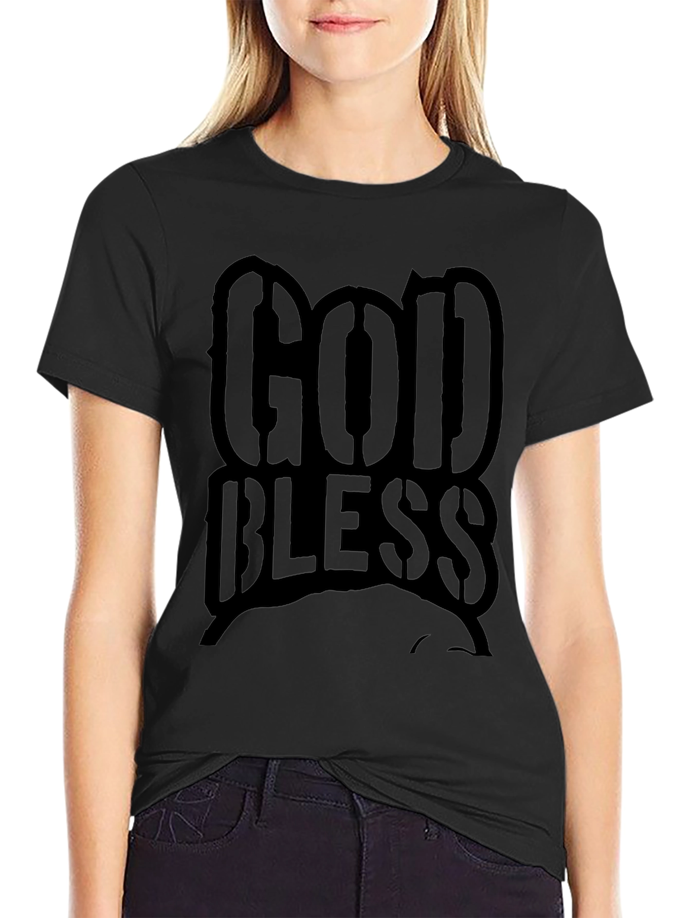 God Bless Black T-Shirt - Religious Graphic Tee