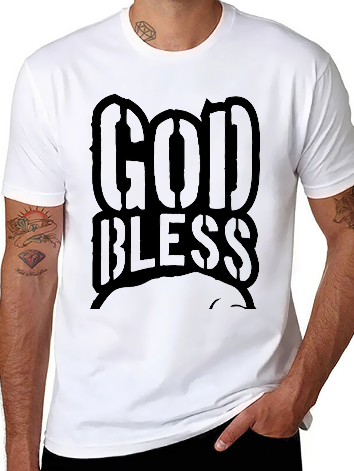 God Bless Black T-Shirt - Religious Graphic Tee