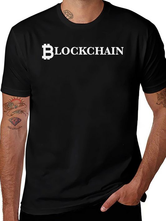 Bitcoin Blockchain Black T-Shirt Cryptocurrency Tee