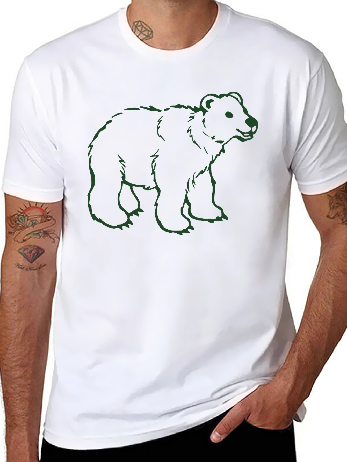 Bear Graphic Tee - Casual Cotton Comfort