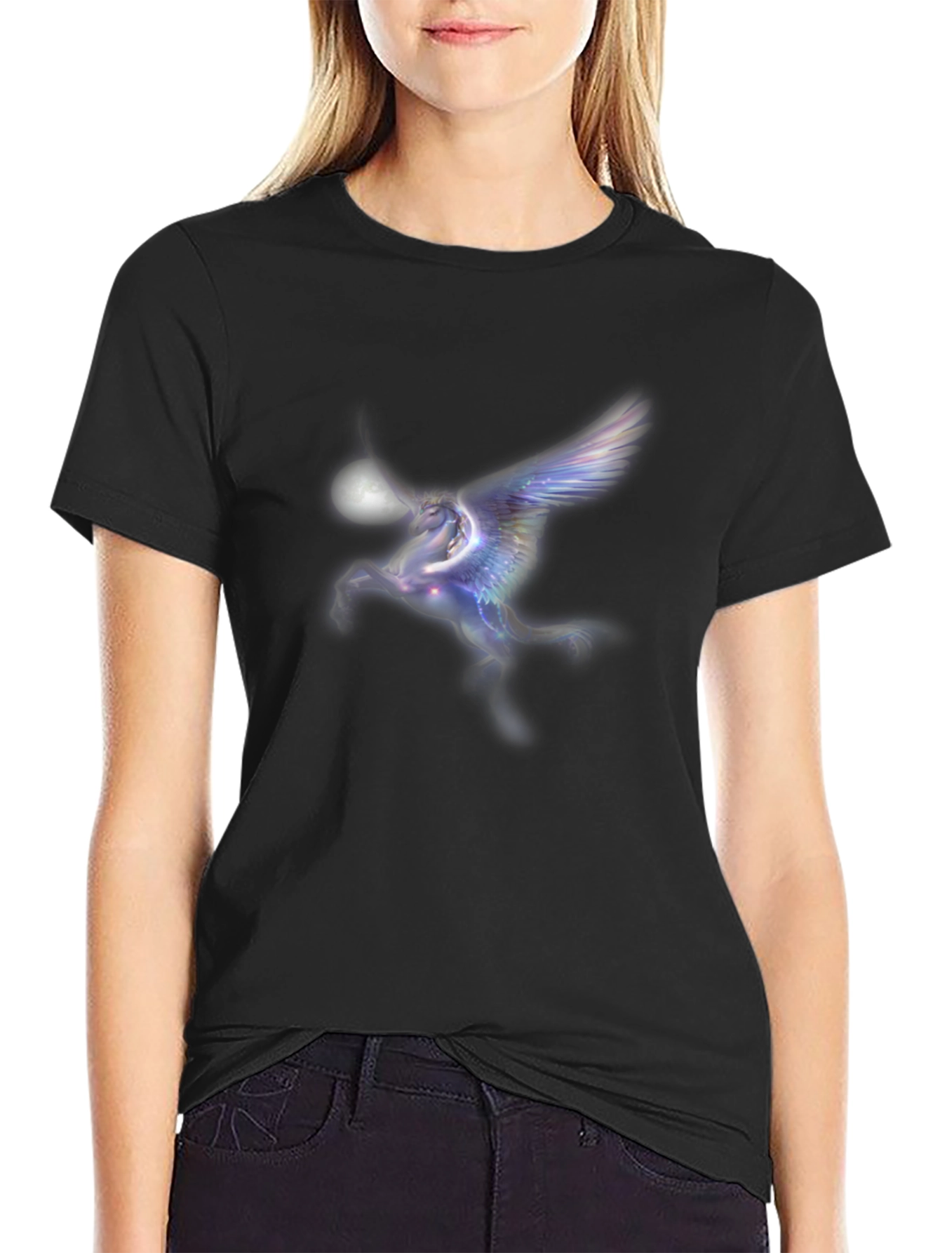 Pegasus Moon Black T-Shirt