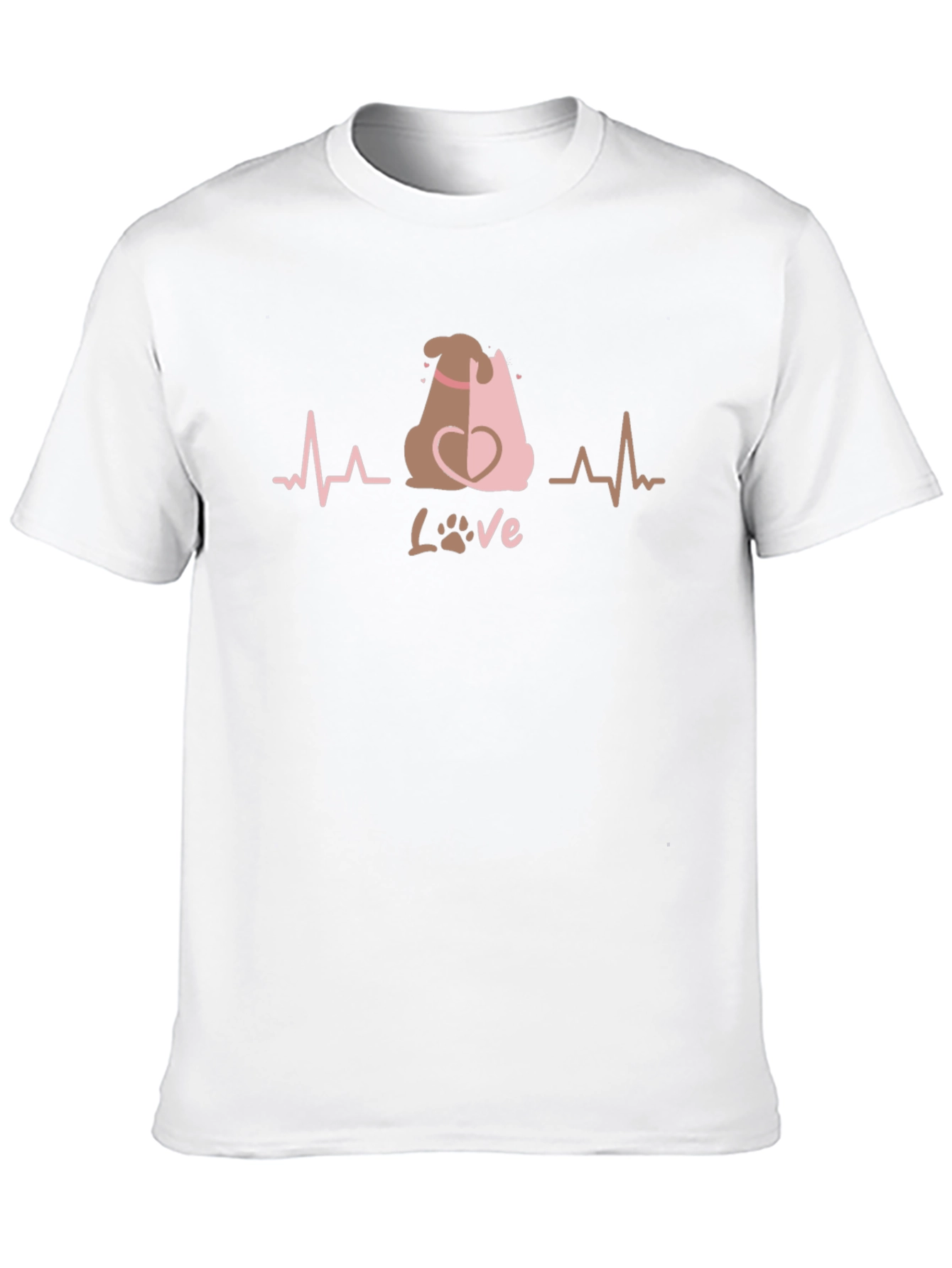 Dog Love ECG Black T-Shirt