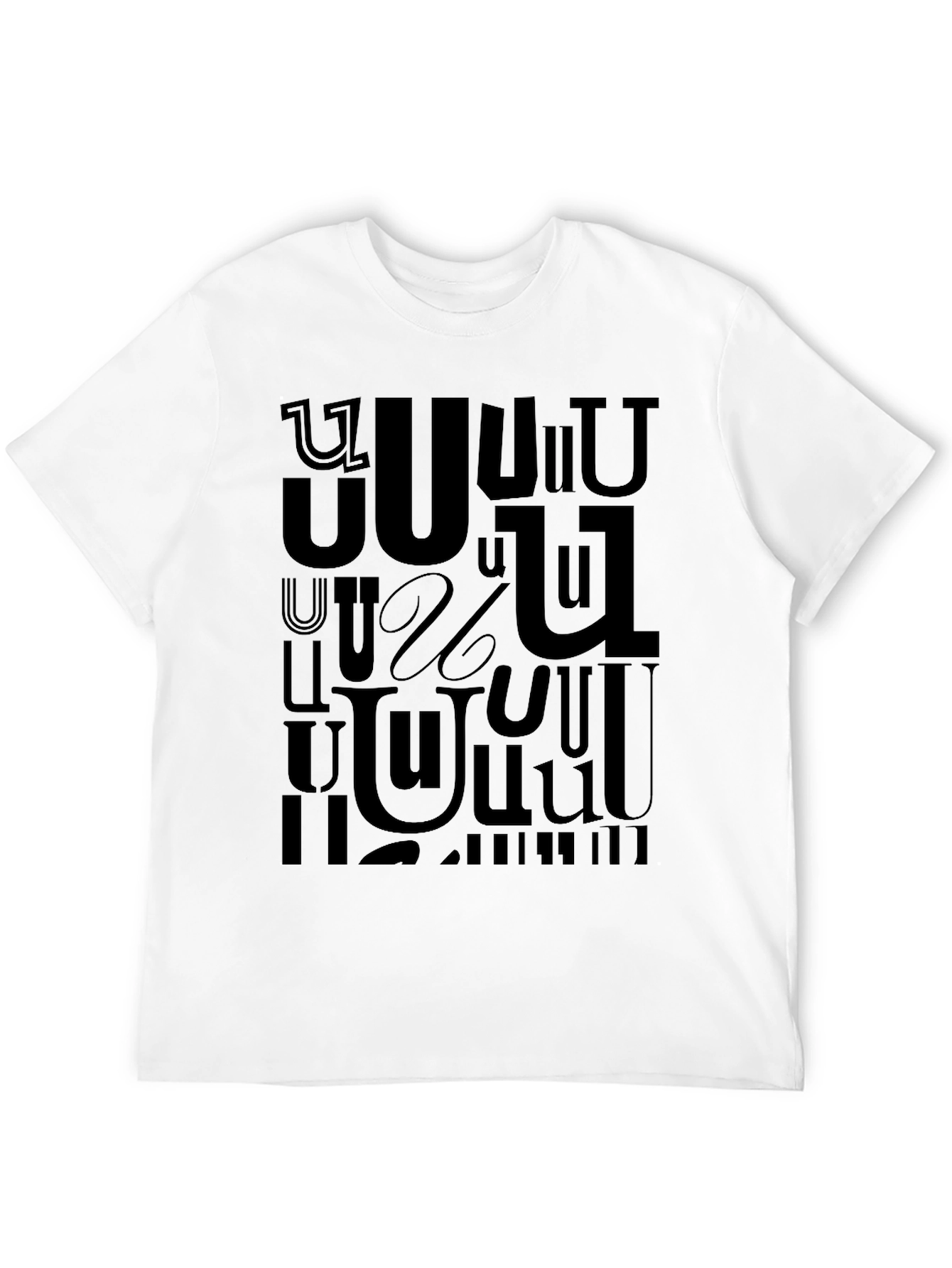 Black Armenian Alphabet Graphic T-Shirt