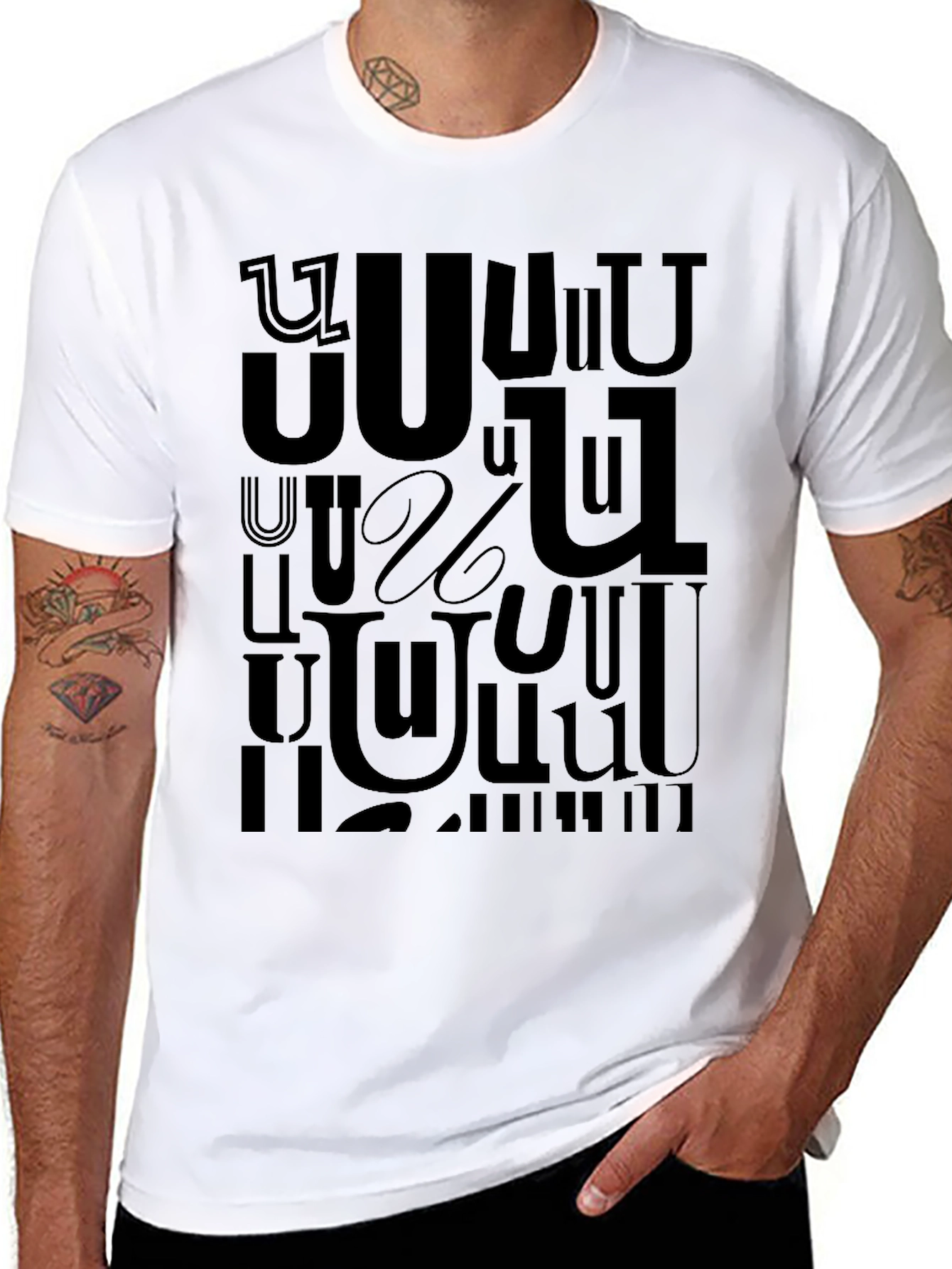 Black Armenian Alphabet Graphic T-Shirt