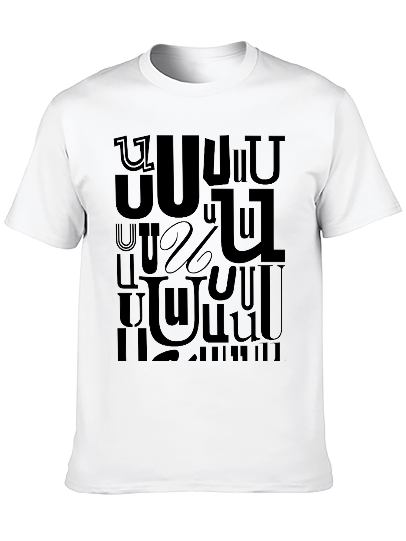 Black Armenian Alphabet Graphic T-Shirt