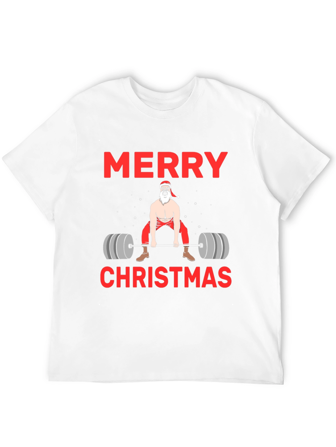 Funny Christmas Gym Santa Lifting T-Shirt