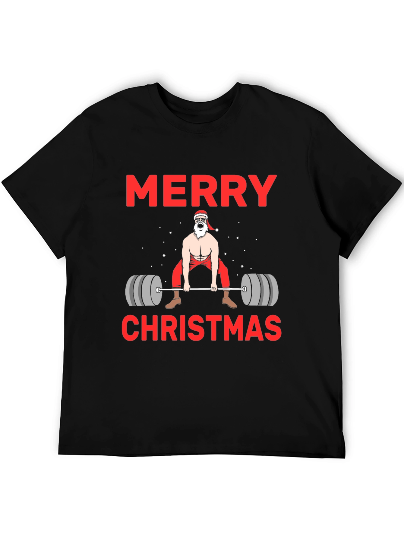 Funny Christmas Gym Santa Lifting T-Shirt