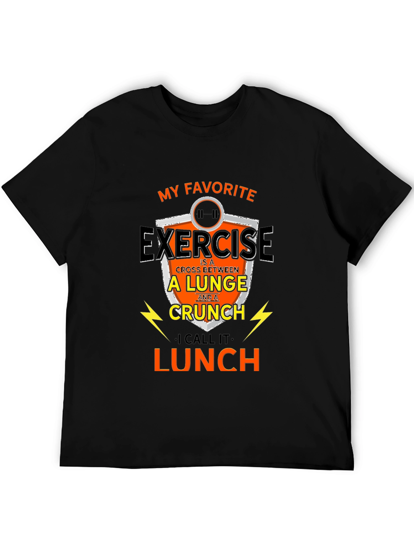 Funny Exercise Lunge Crunch Lunch Gym Workout T-Shirt