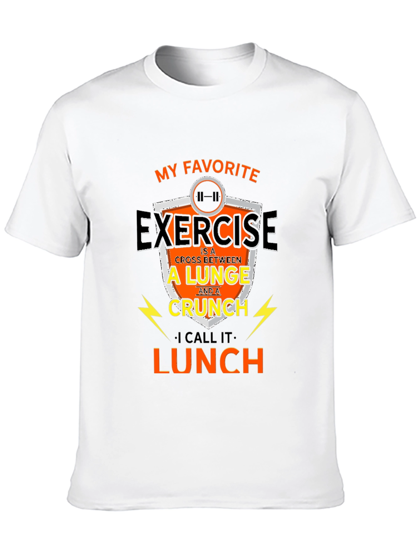Funny Exercise Lunge Crunch Lunch Gym Workout T-Shirt