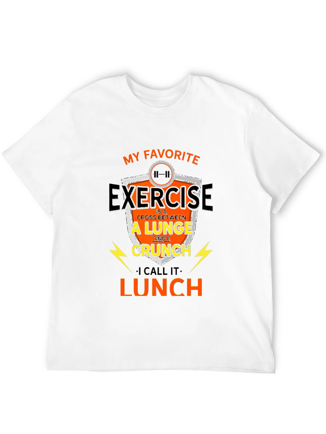 Funny Exercise Lunge Crunch Lunch Gym Workout T-Shirt