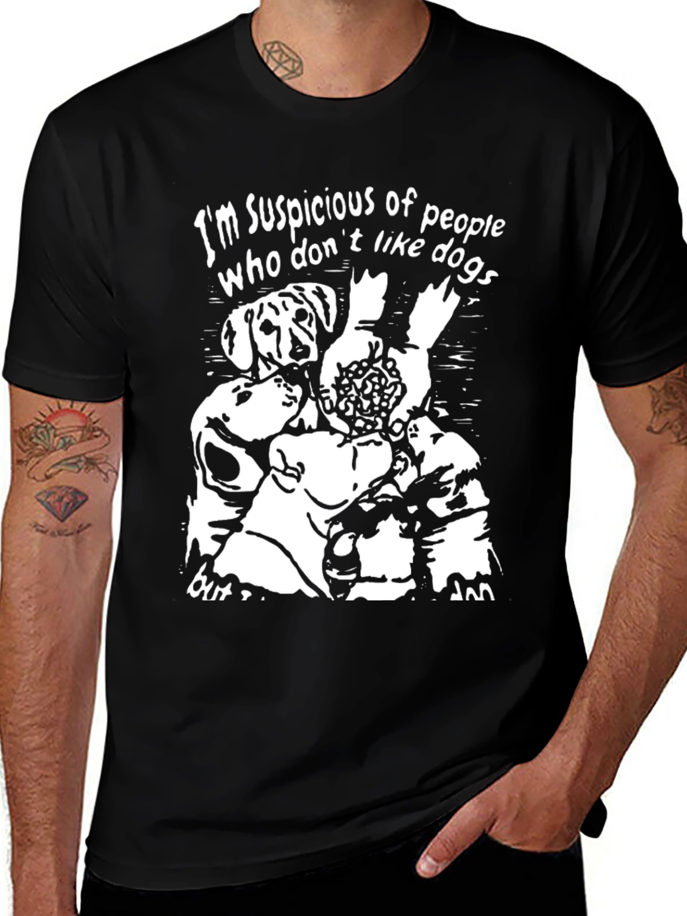 Suspicious of People Who Dont Like Dogs Graphic Tee