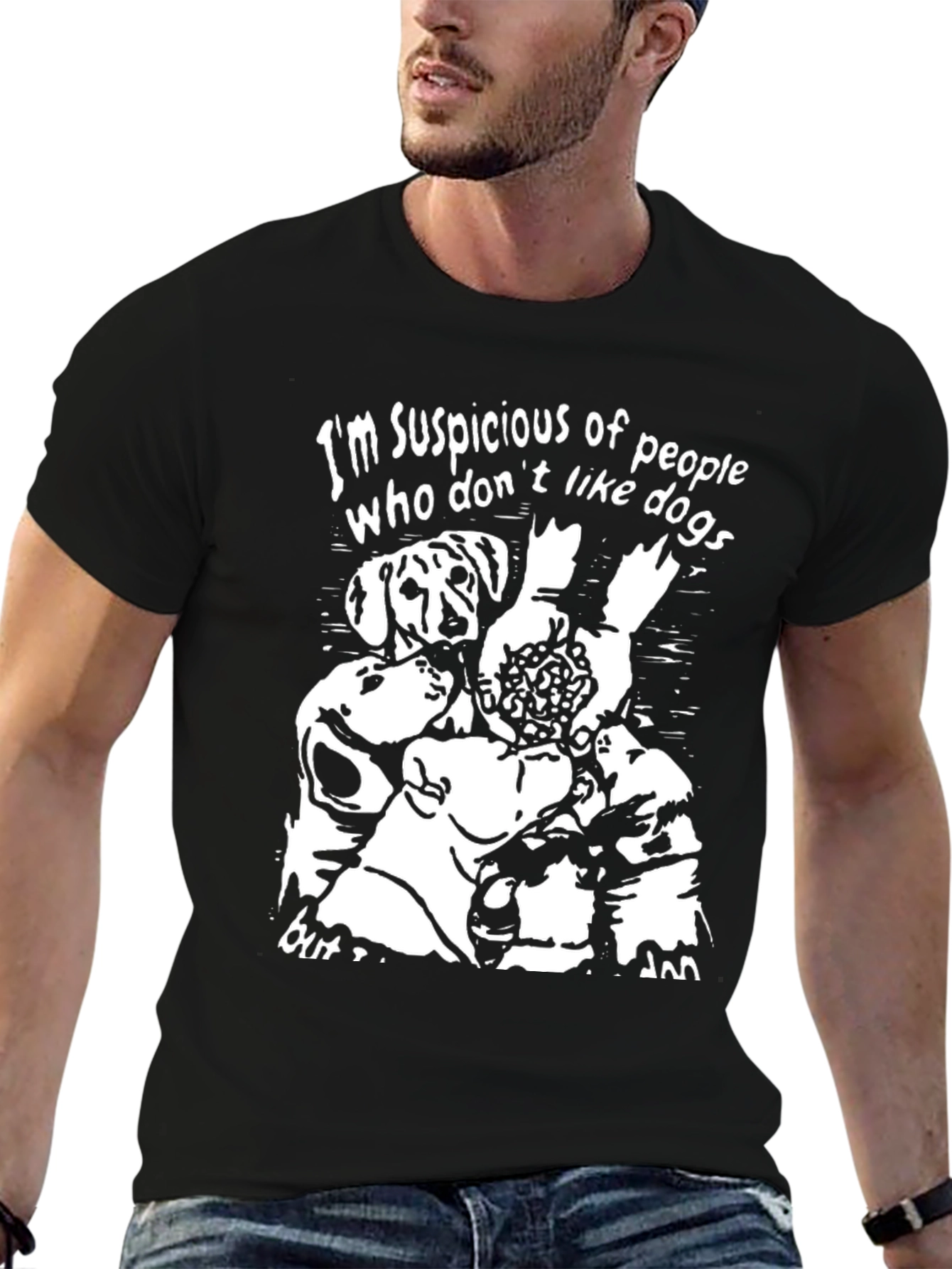 Suspicious of People Who Dont Like Dogs Graphic Tee