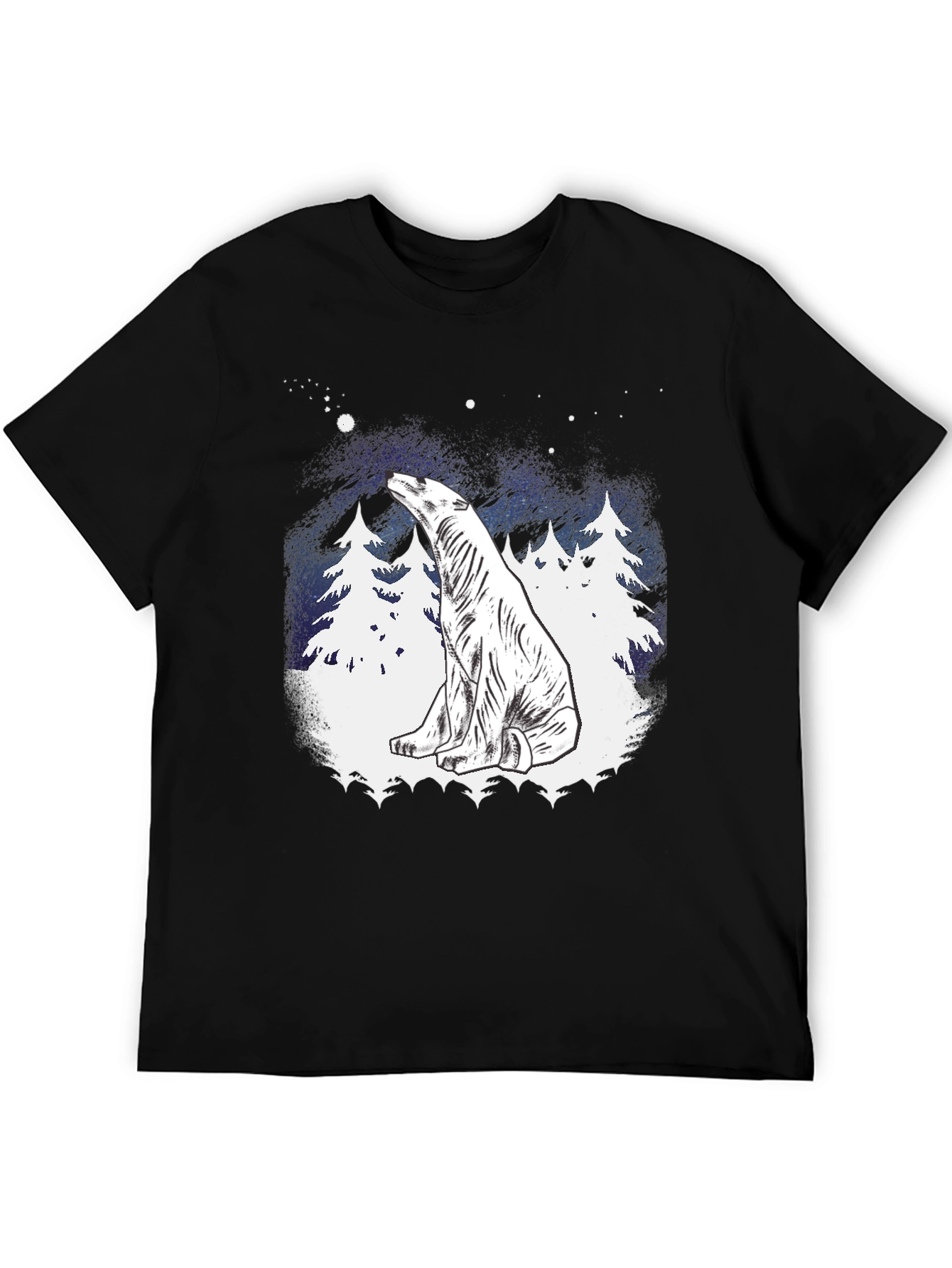 Polar Bear Stargazing Graphic Tee