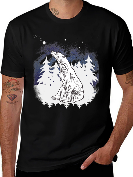Polar Bear Stargazing Graphic Tee