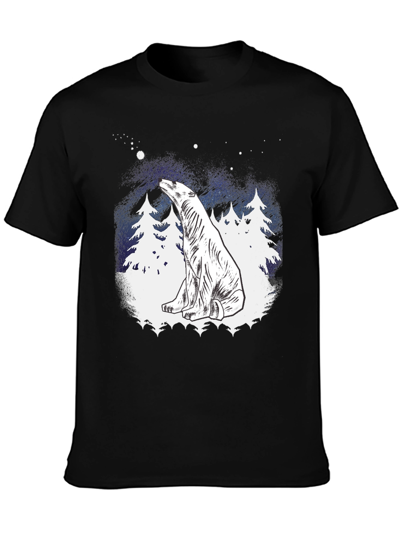 Polar Bear Stargazing Graphic Tee