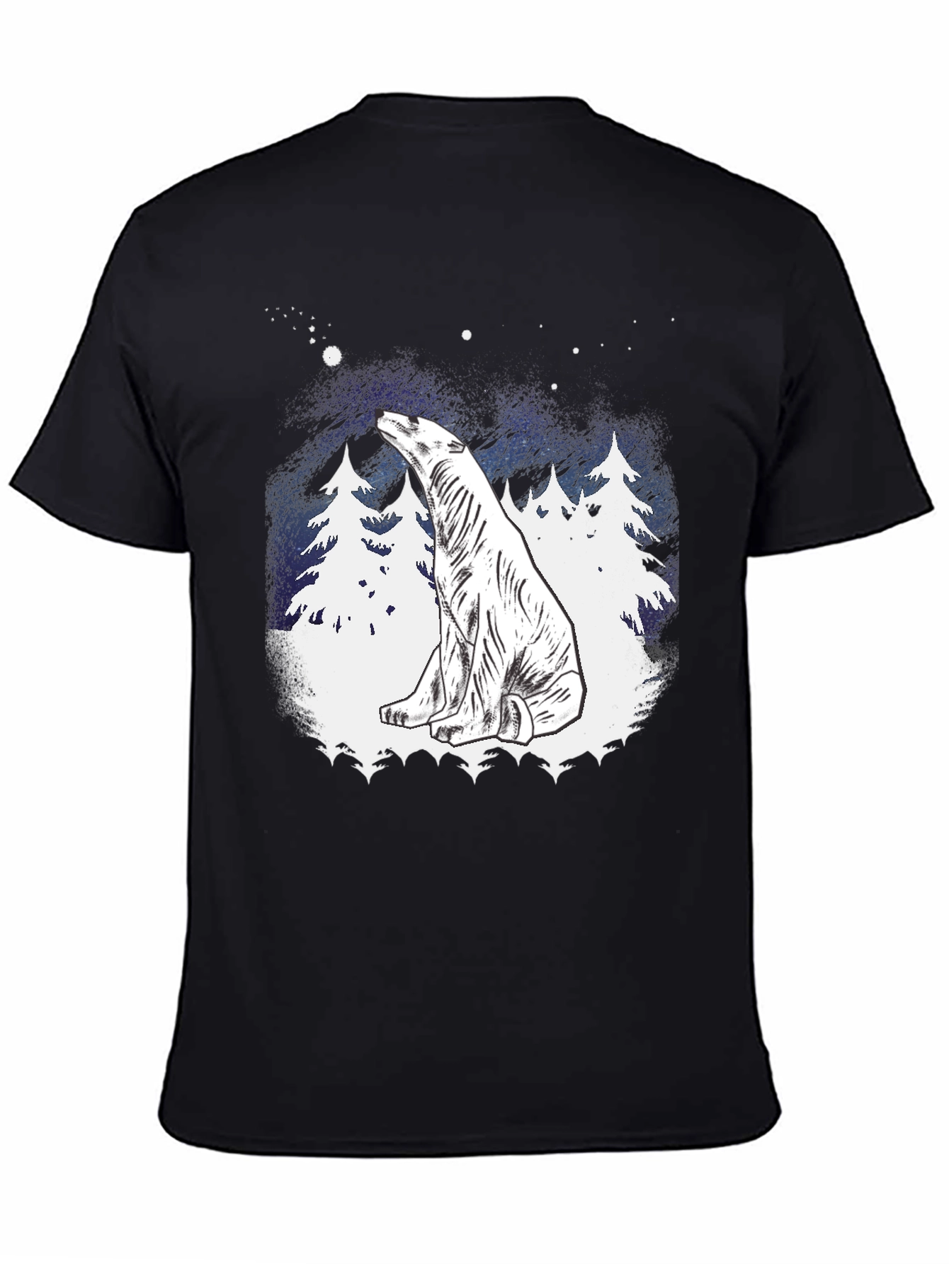 Polar Bear Stargazing Graphic Tee