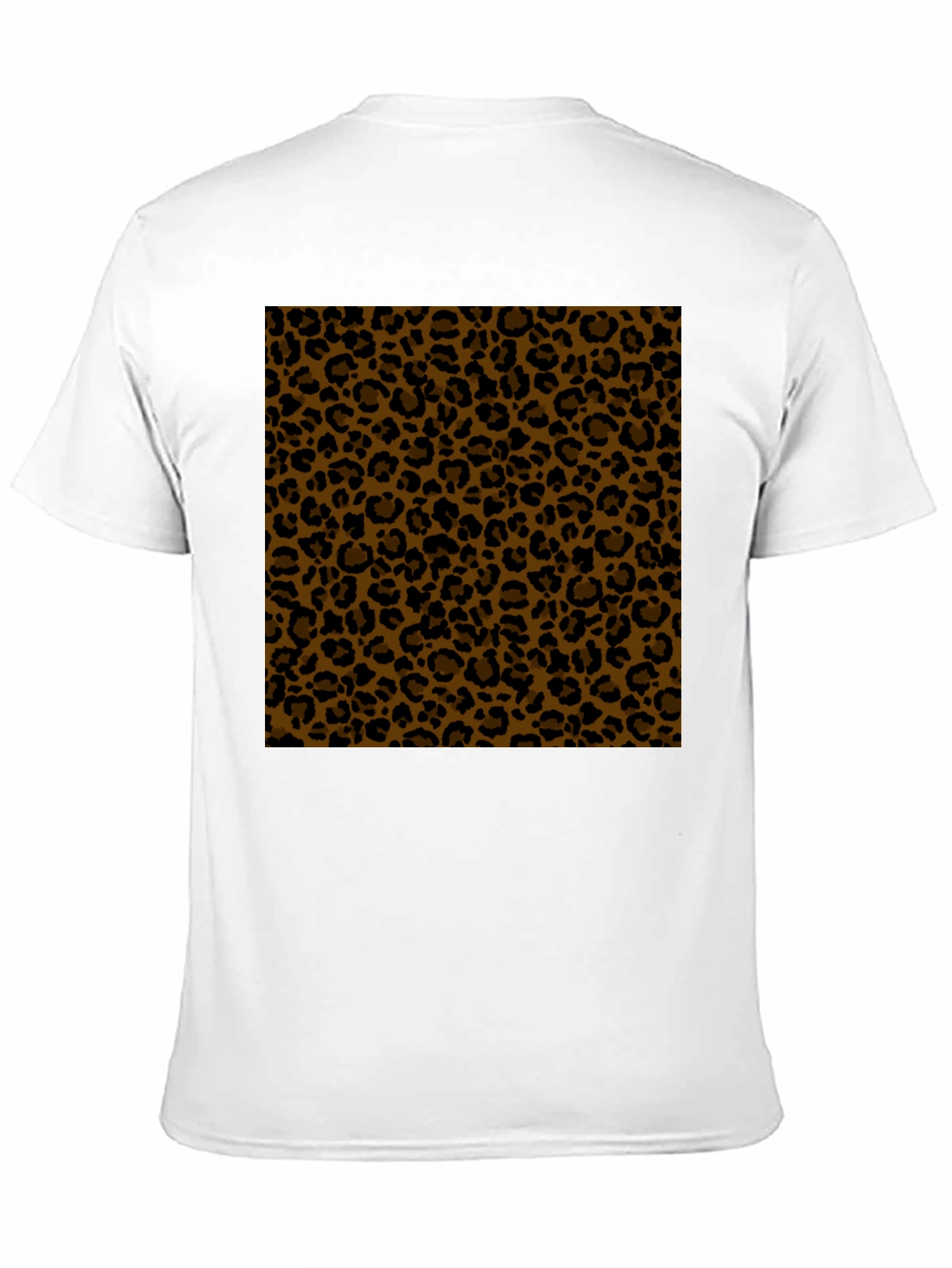 Black Tee with Leopard Print Panel