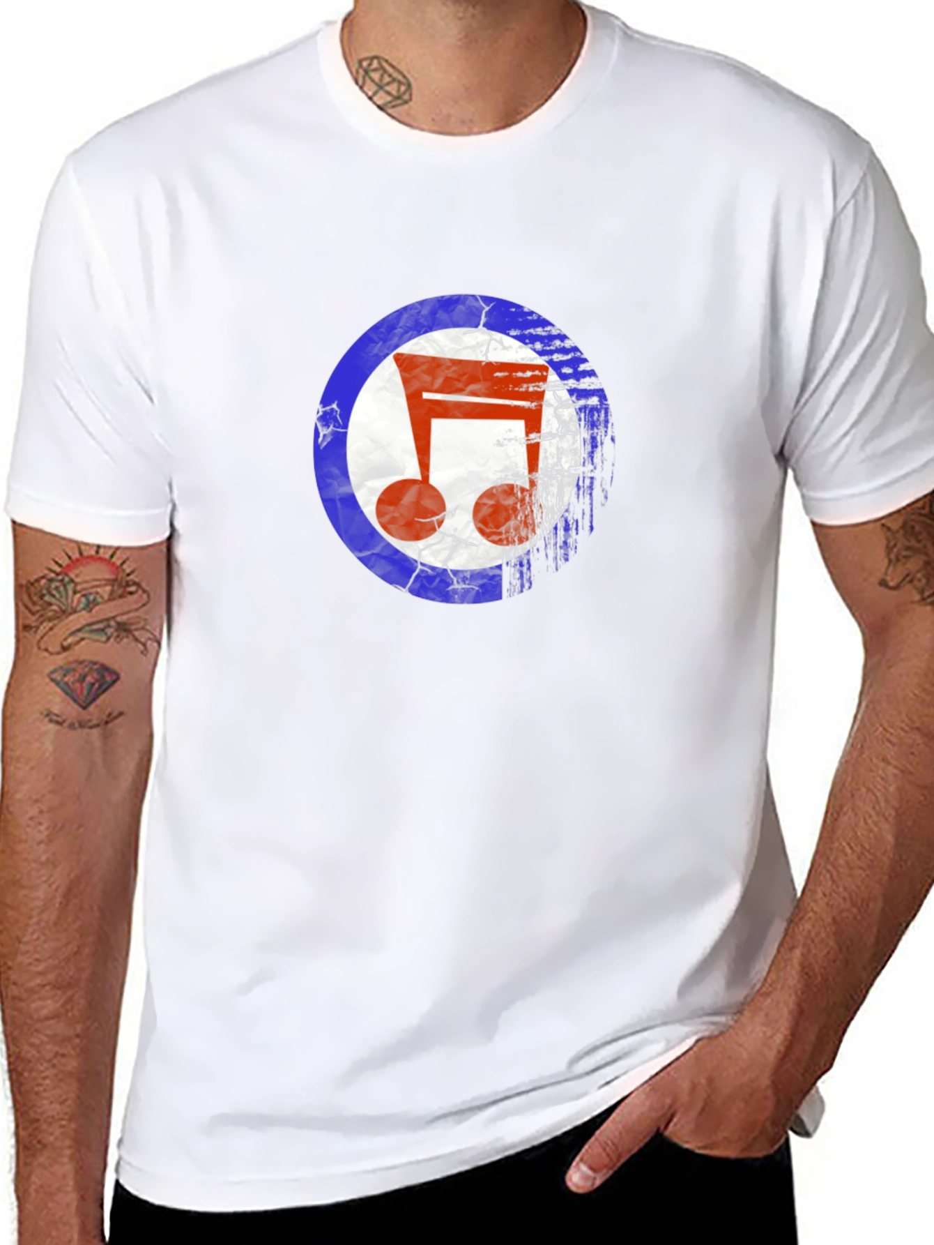 Retro Music Note Target Graphic Tee