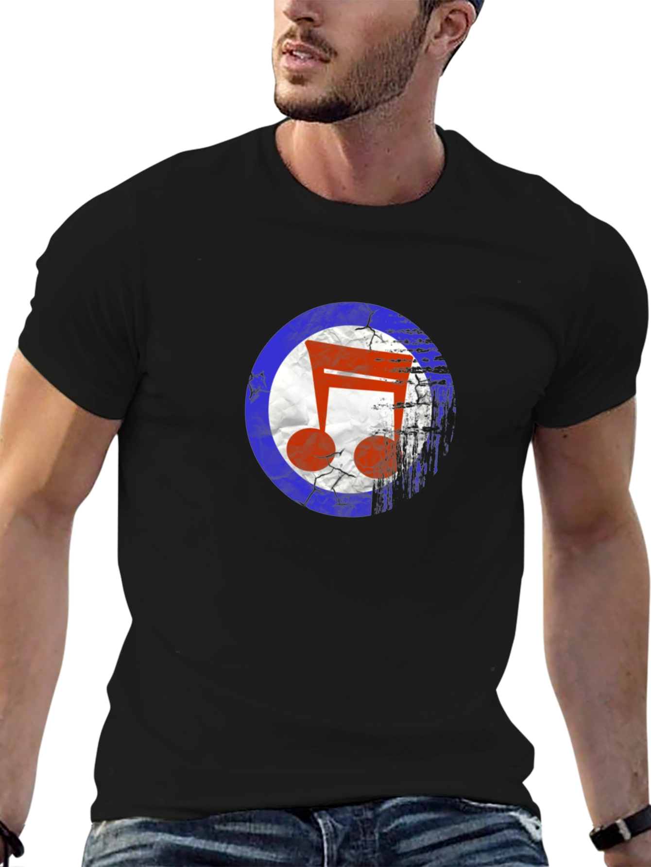 Retro Music Note Target Graphic Tee