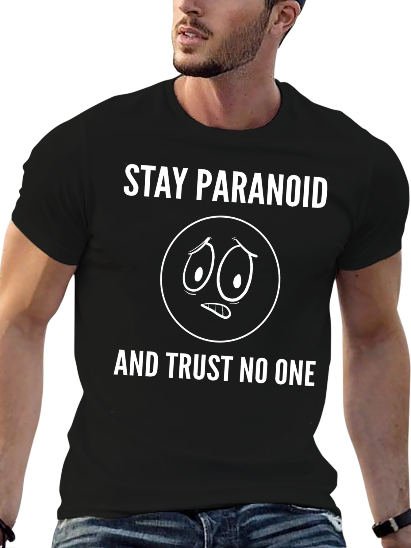 Stay Paranoid Graphic Tee - Trust No One T-Shirt
