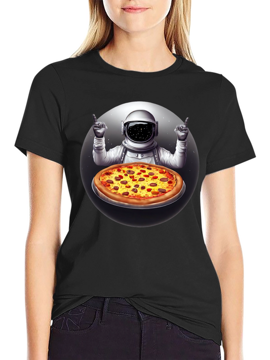 Astronaut Pizza T-Shirt - Space Foodie Tee
