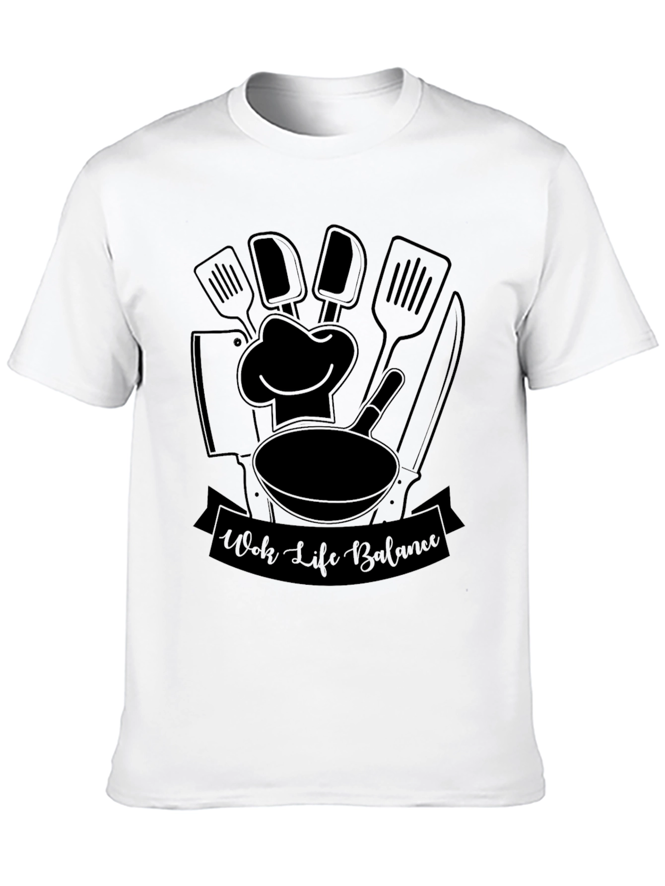 Wok Life Balance Black T-Shirt - Chef Inspired