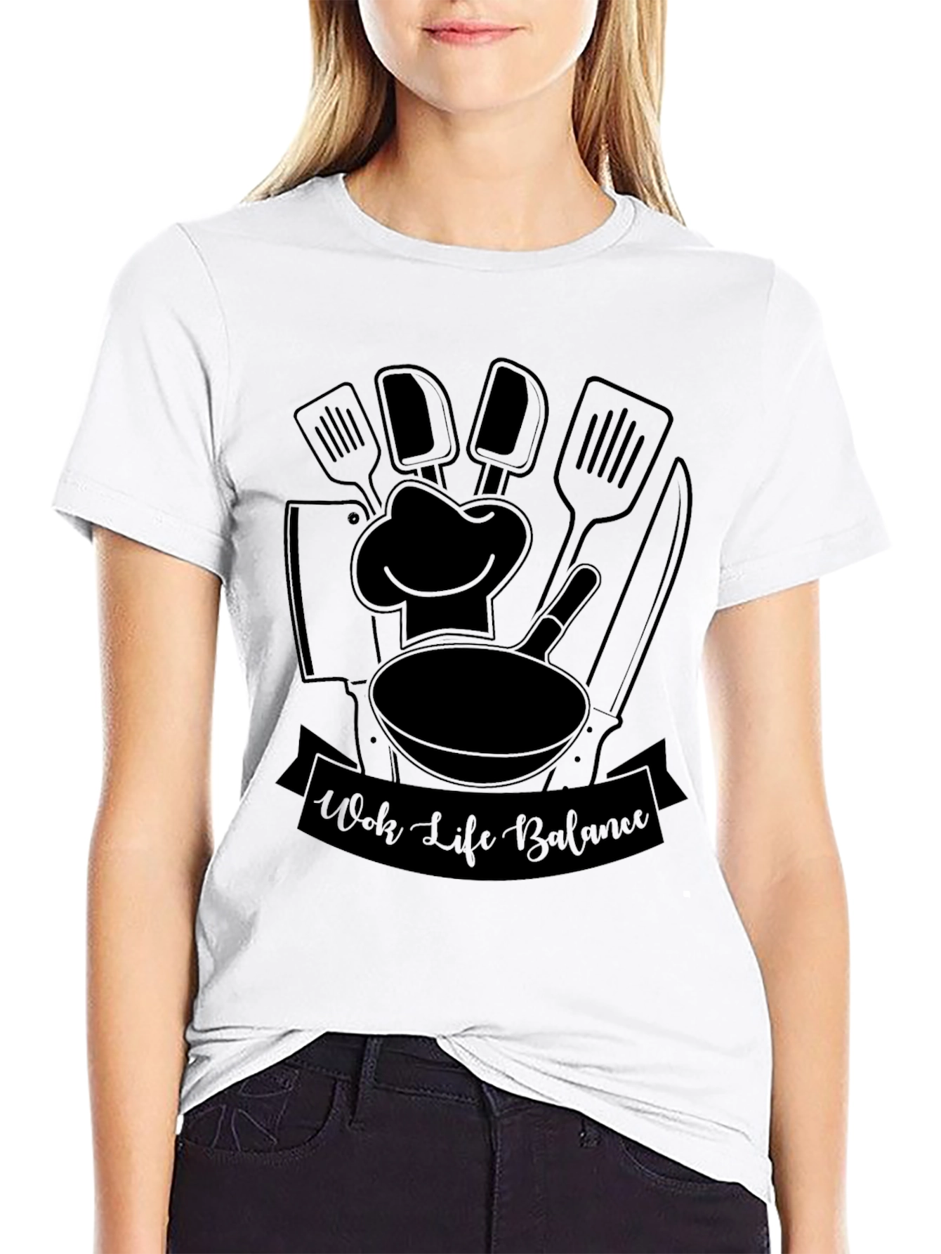 Wok Life Balance Black T-Shirt - Chef Inspired