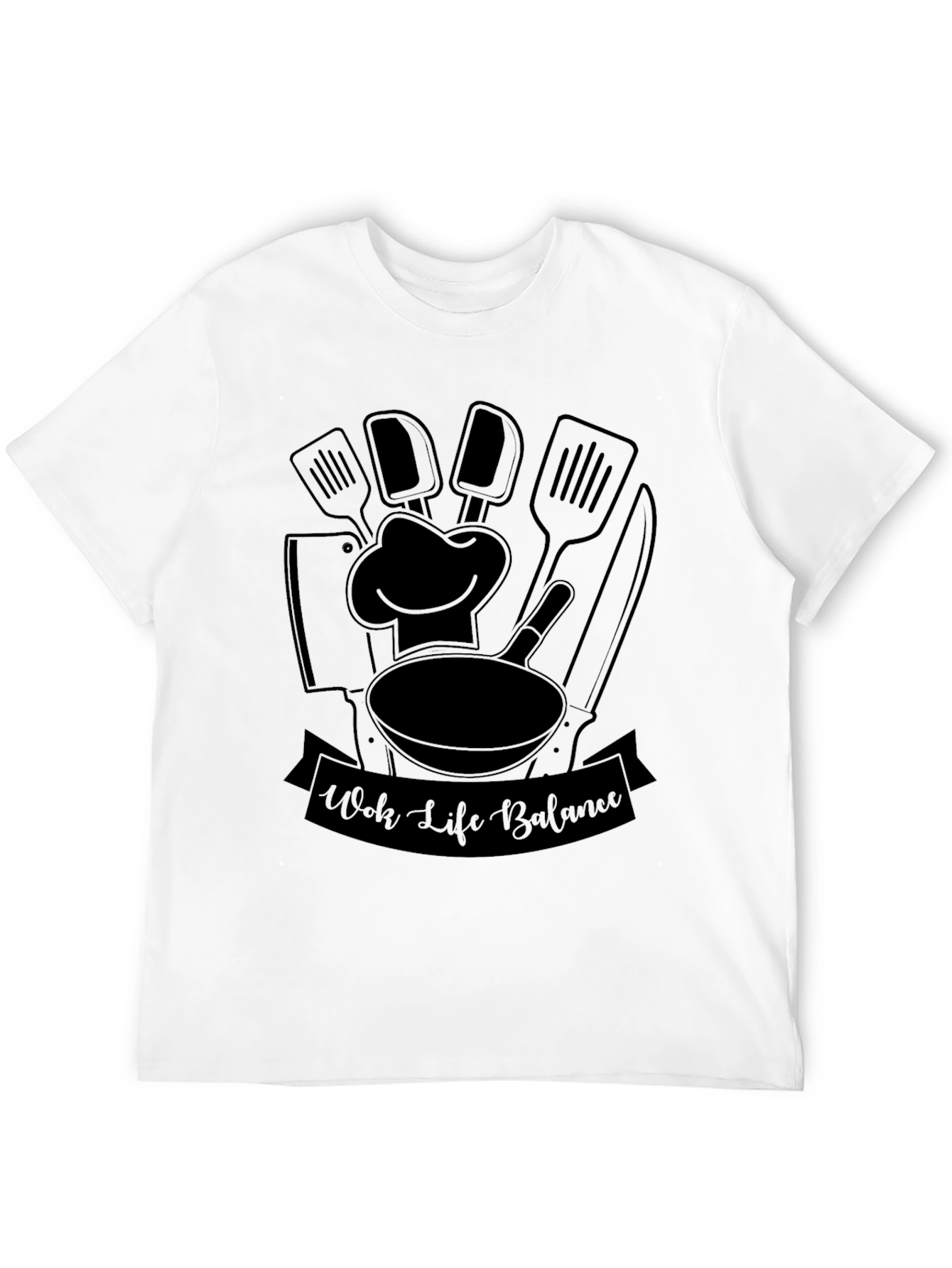 Wok Life Balance Black T-Shirt - Chef Inspired