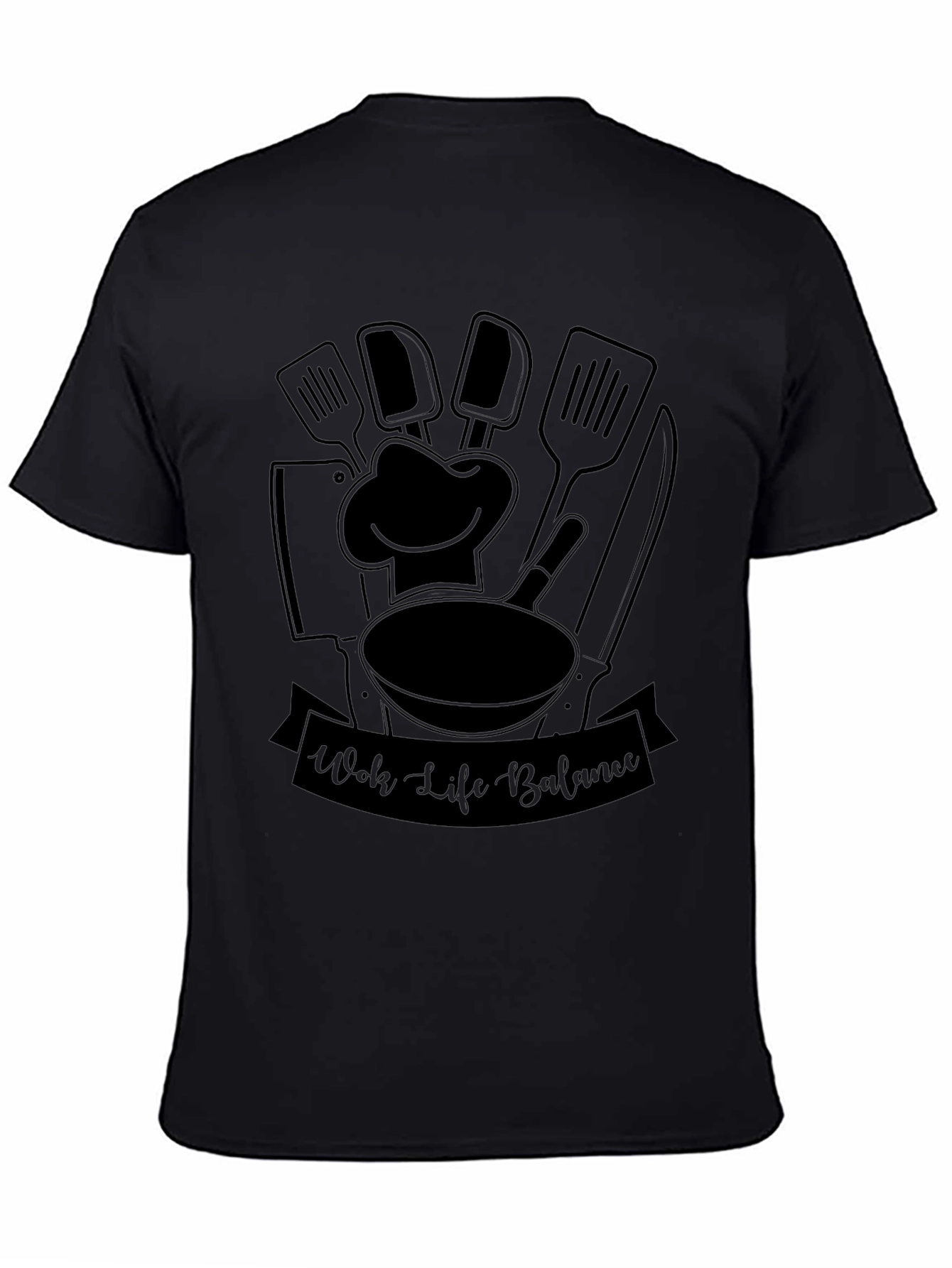 Wok Life Balance Black T-Shirt - Chef Inspired