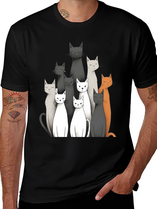 Cat Crew Neck Graphic T-Shirt