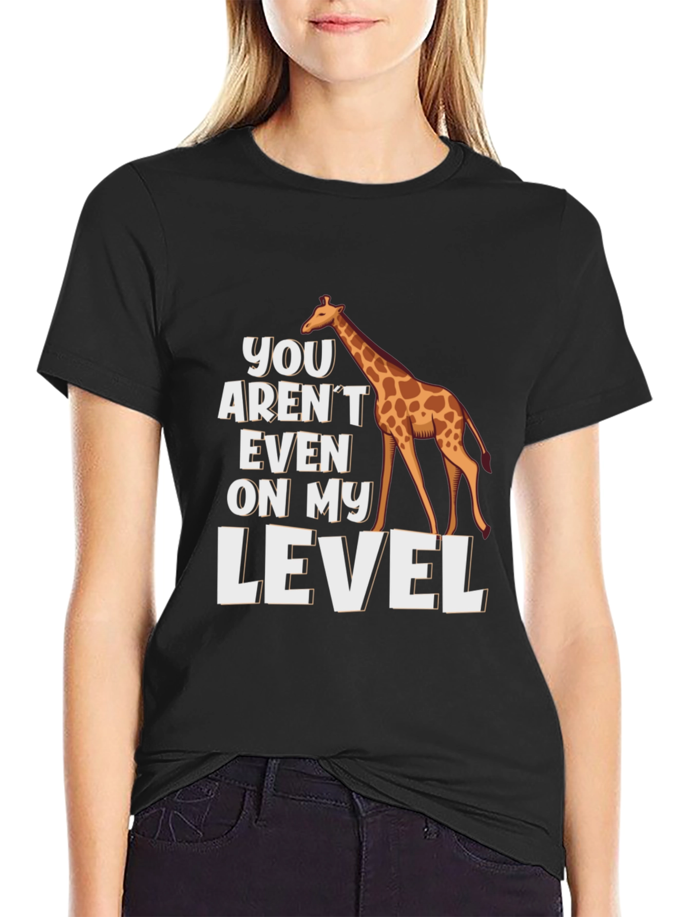 Giraffe Level T-Shirt - Funny Animal Graphic Tee