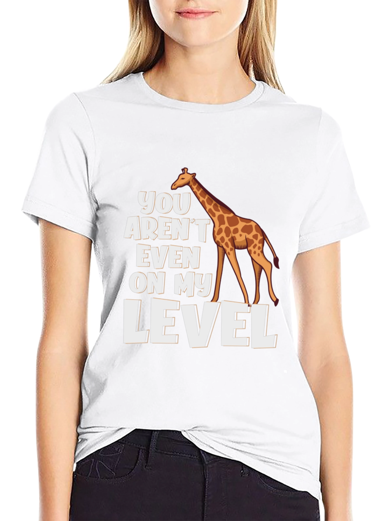 Giraffe Level T-Shirt - Funny Animal Graphic Tee