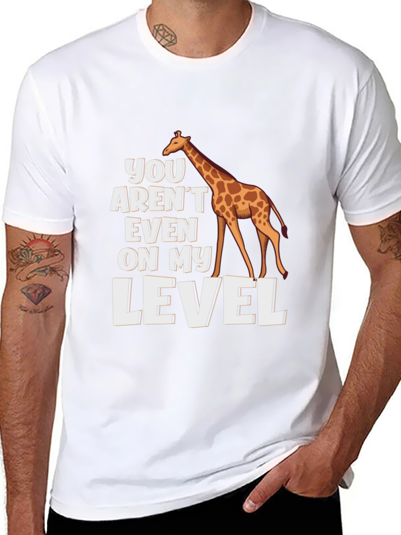 Giraffe Level T-Shirt - Funny Animal Graphic Tee