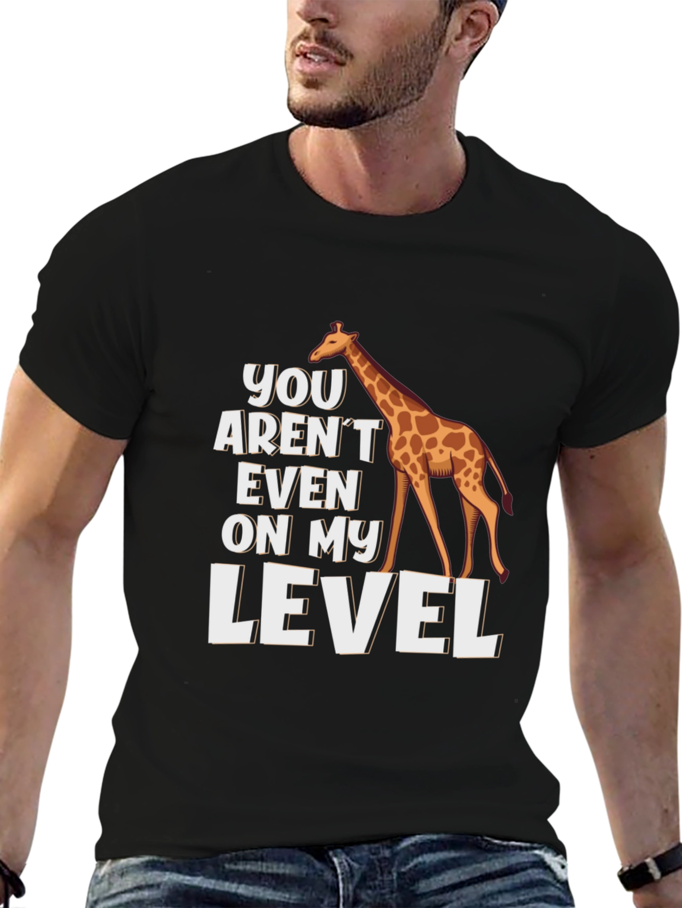 Giraffe Level T-Shirt - Funny Animal Graphic Tee