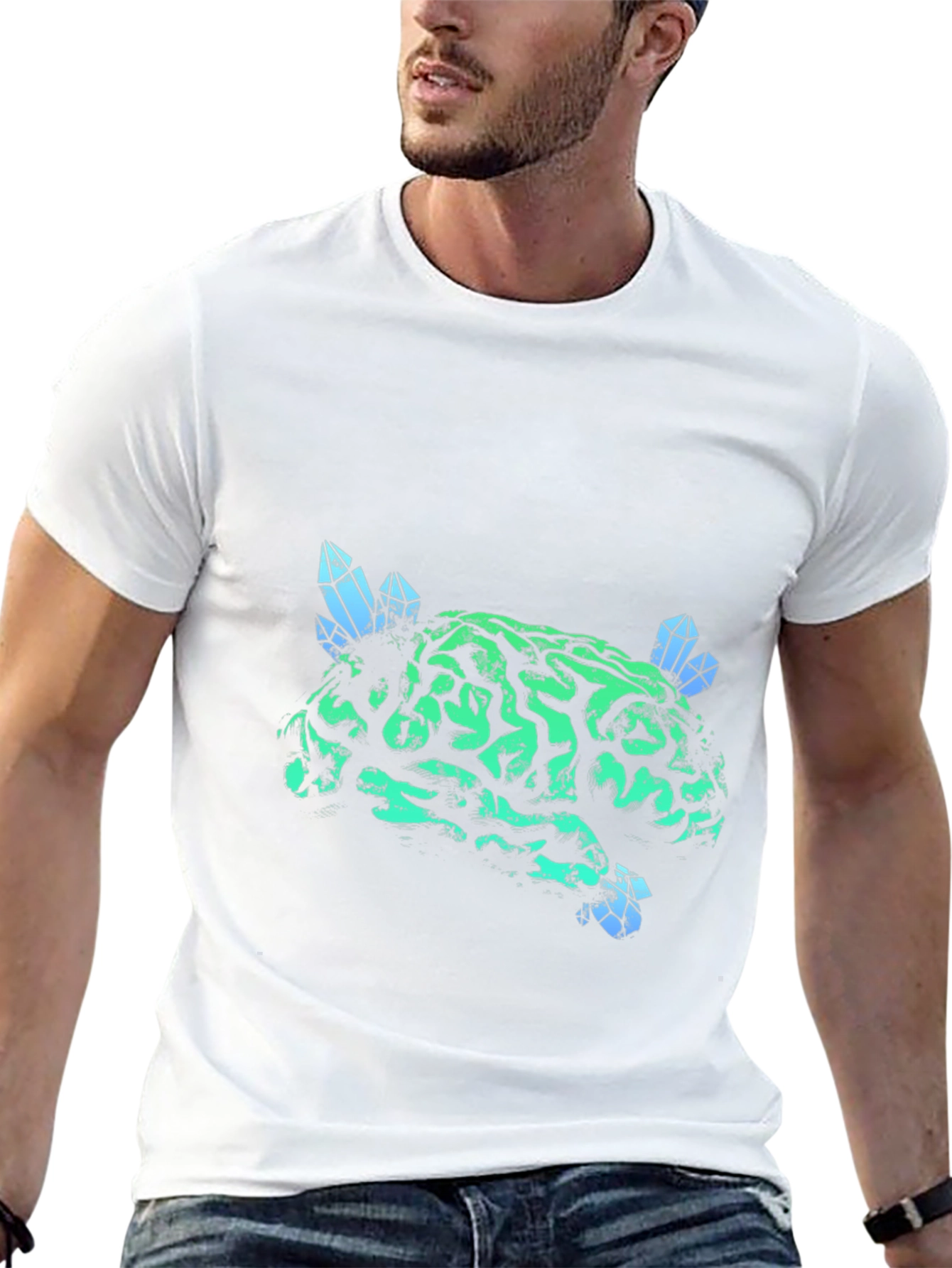 Brain Crystal T-Shirt - Unique Graphic Tee