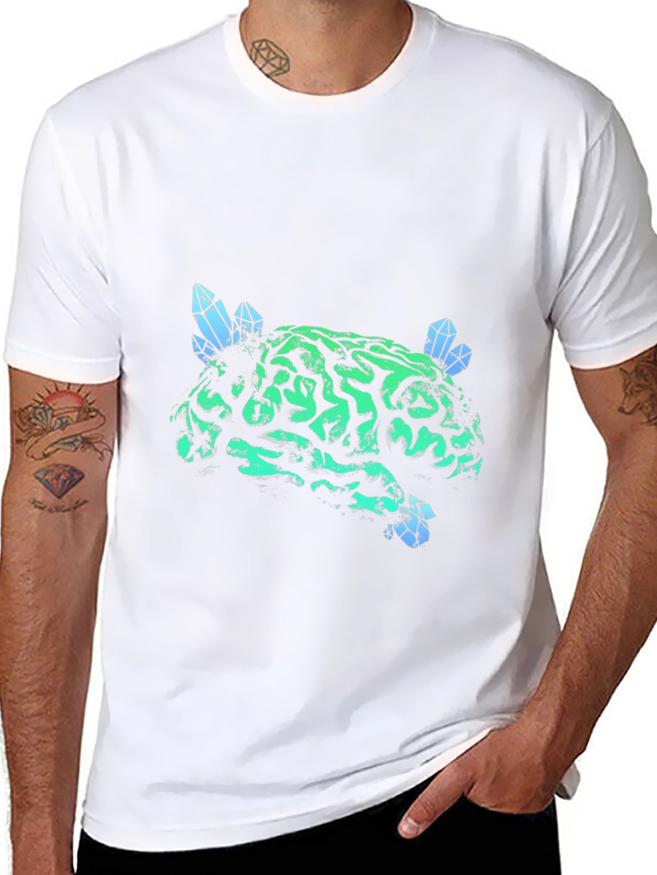 Brain Crystal T-Shirt - Unique Graphic Tee