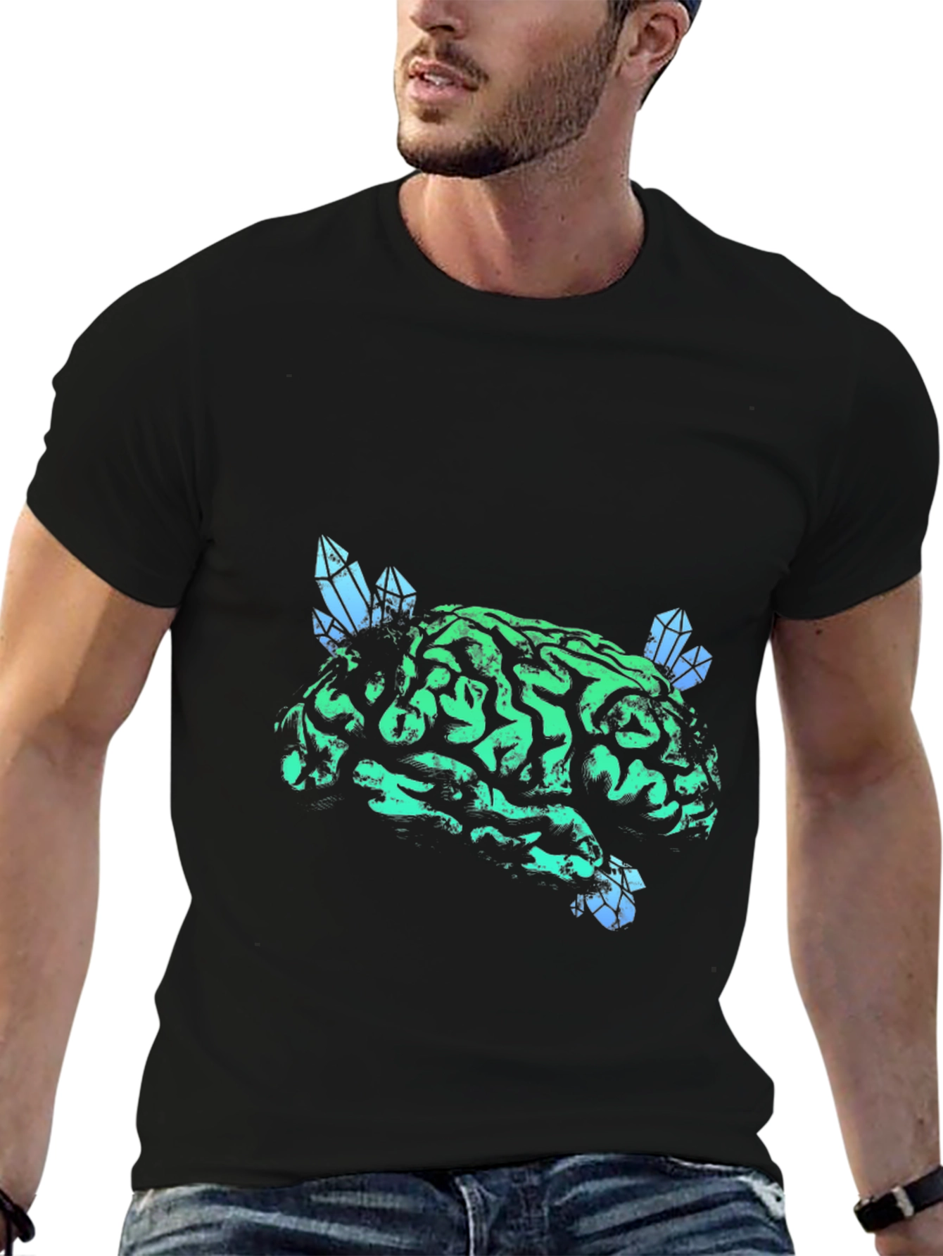 Brain Crystal T-Shirt - Unique Graphic Tee