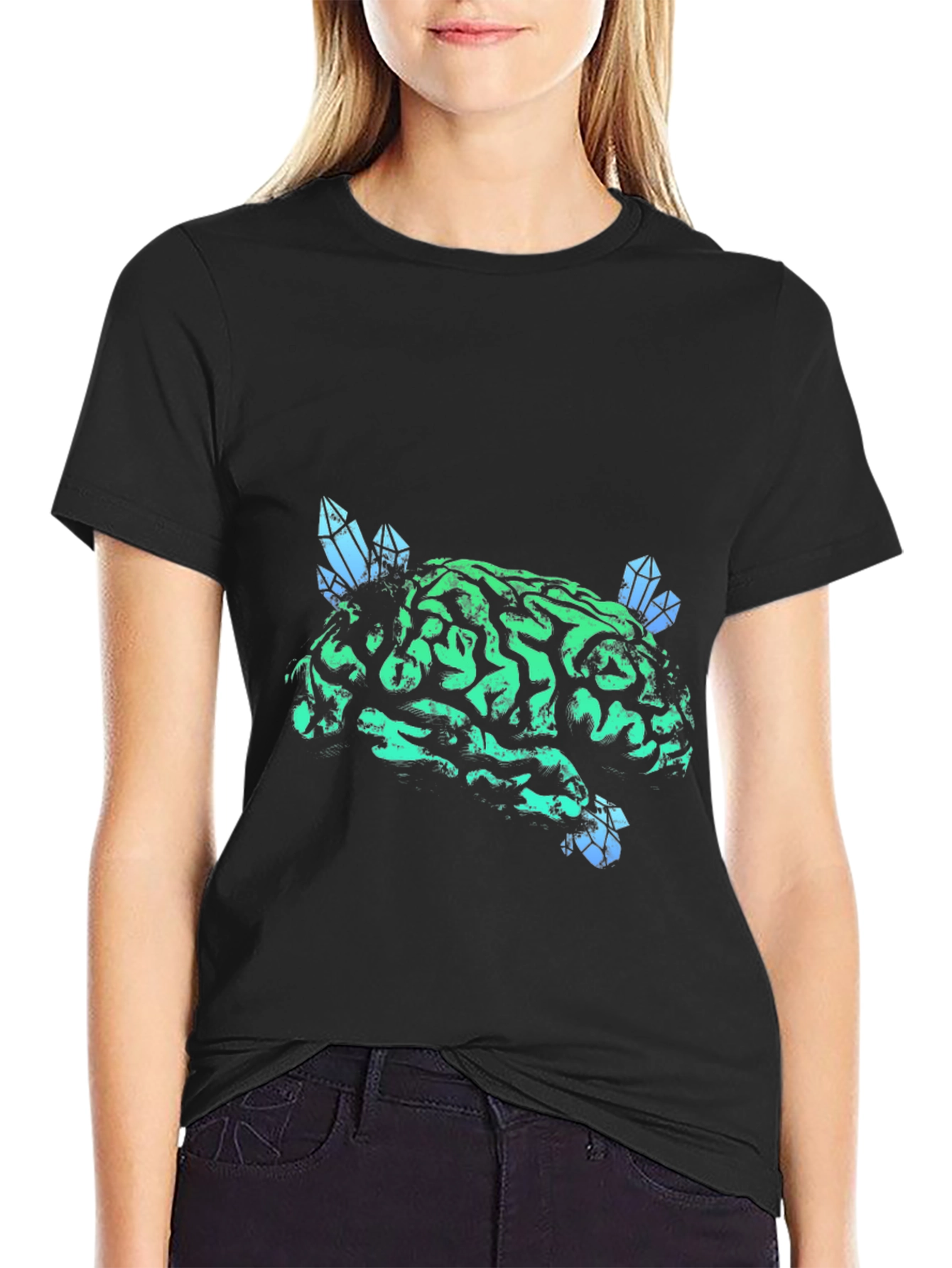 Brain Crystal T-Shirt - Unique Graphic Tee