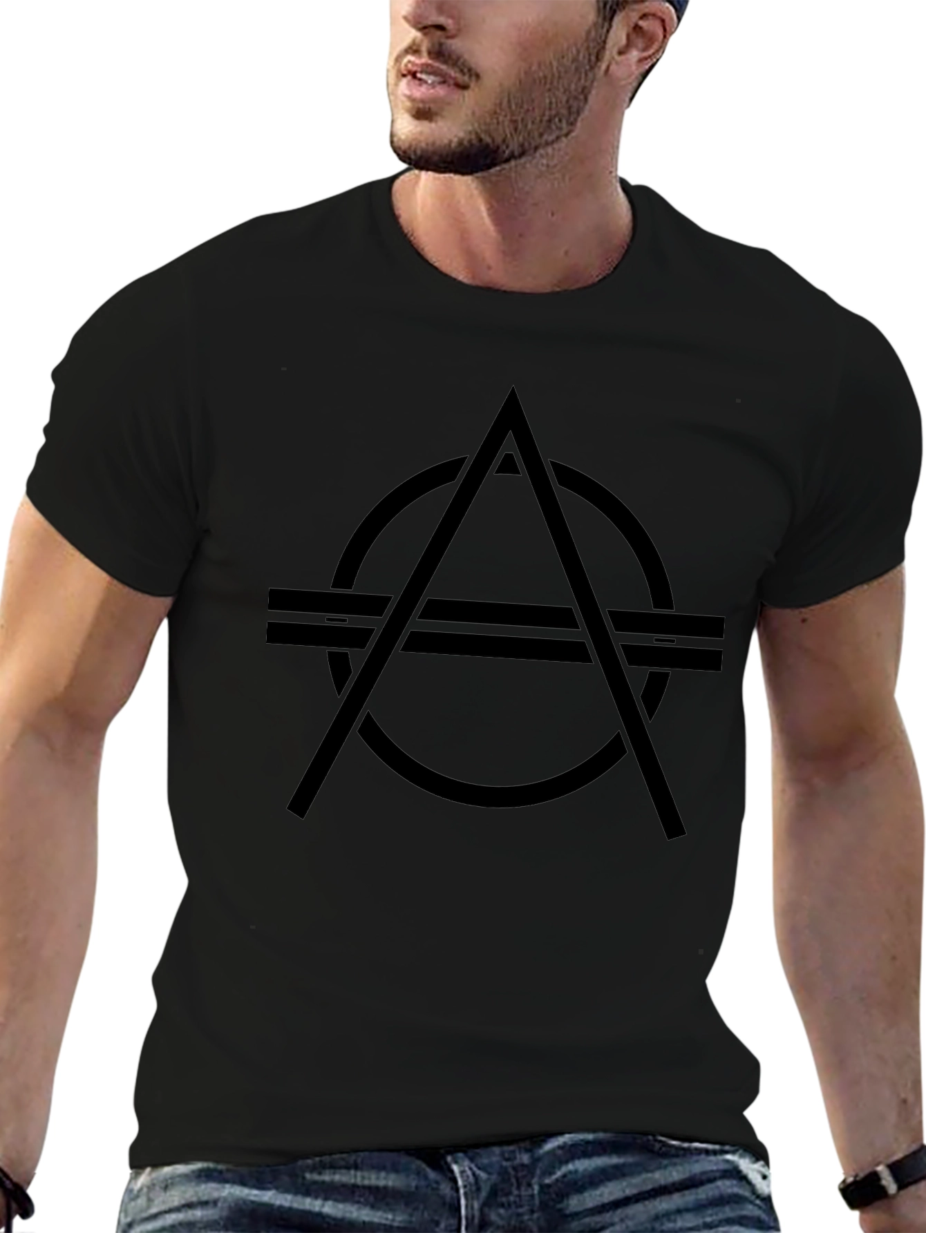 Abstract Symbol Black Graphic T-Shirt