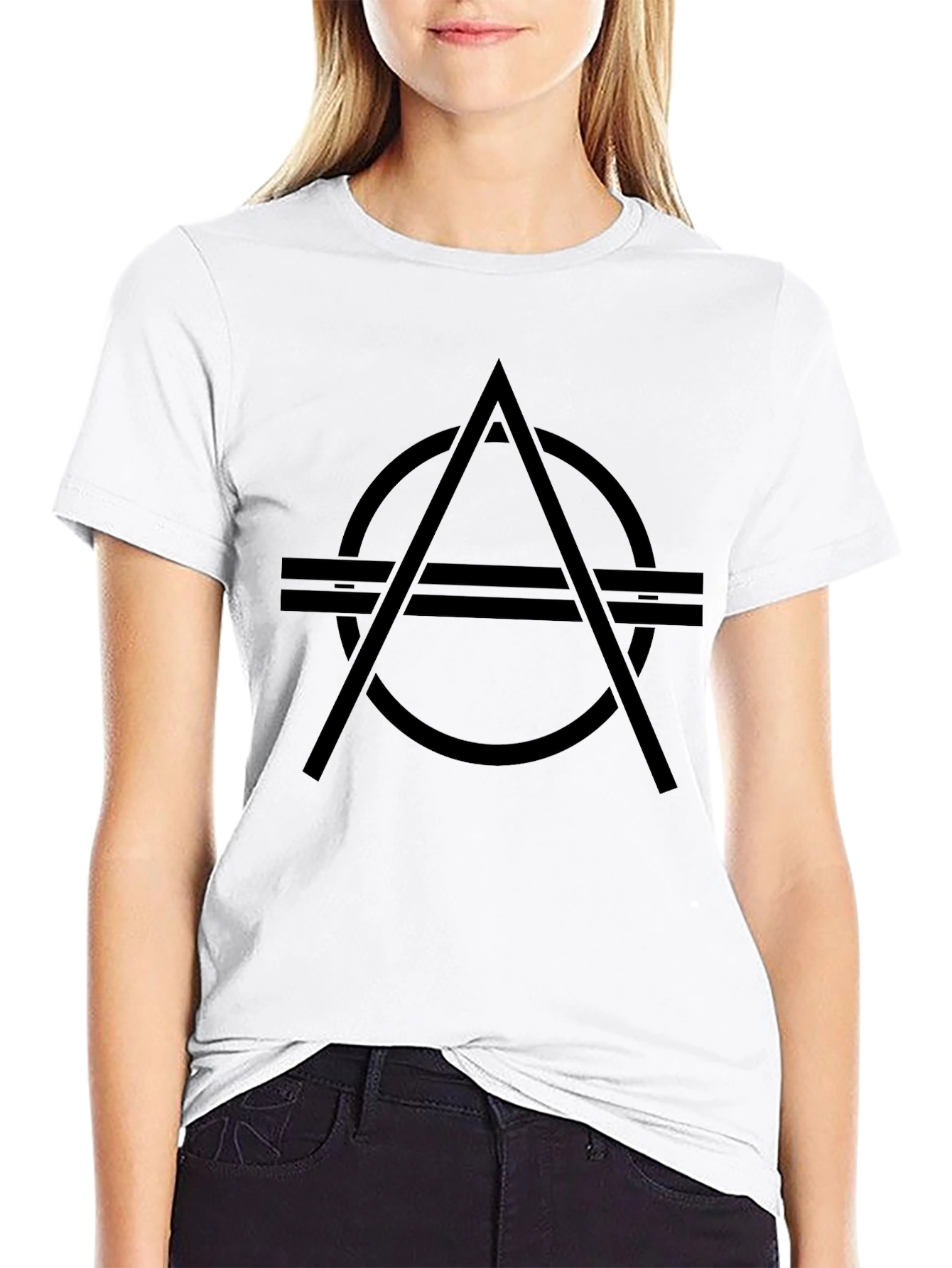 Abstract Symbol Black Graphic T-Shirt