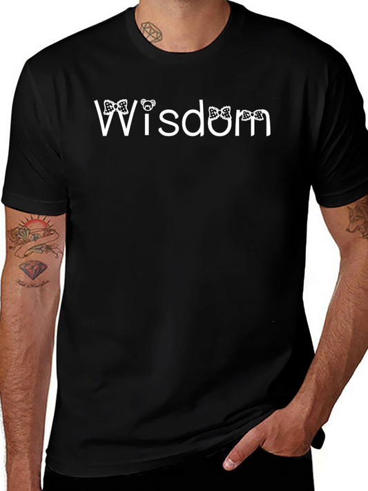Wisdom Graphic Print Black T-Shirt