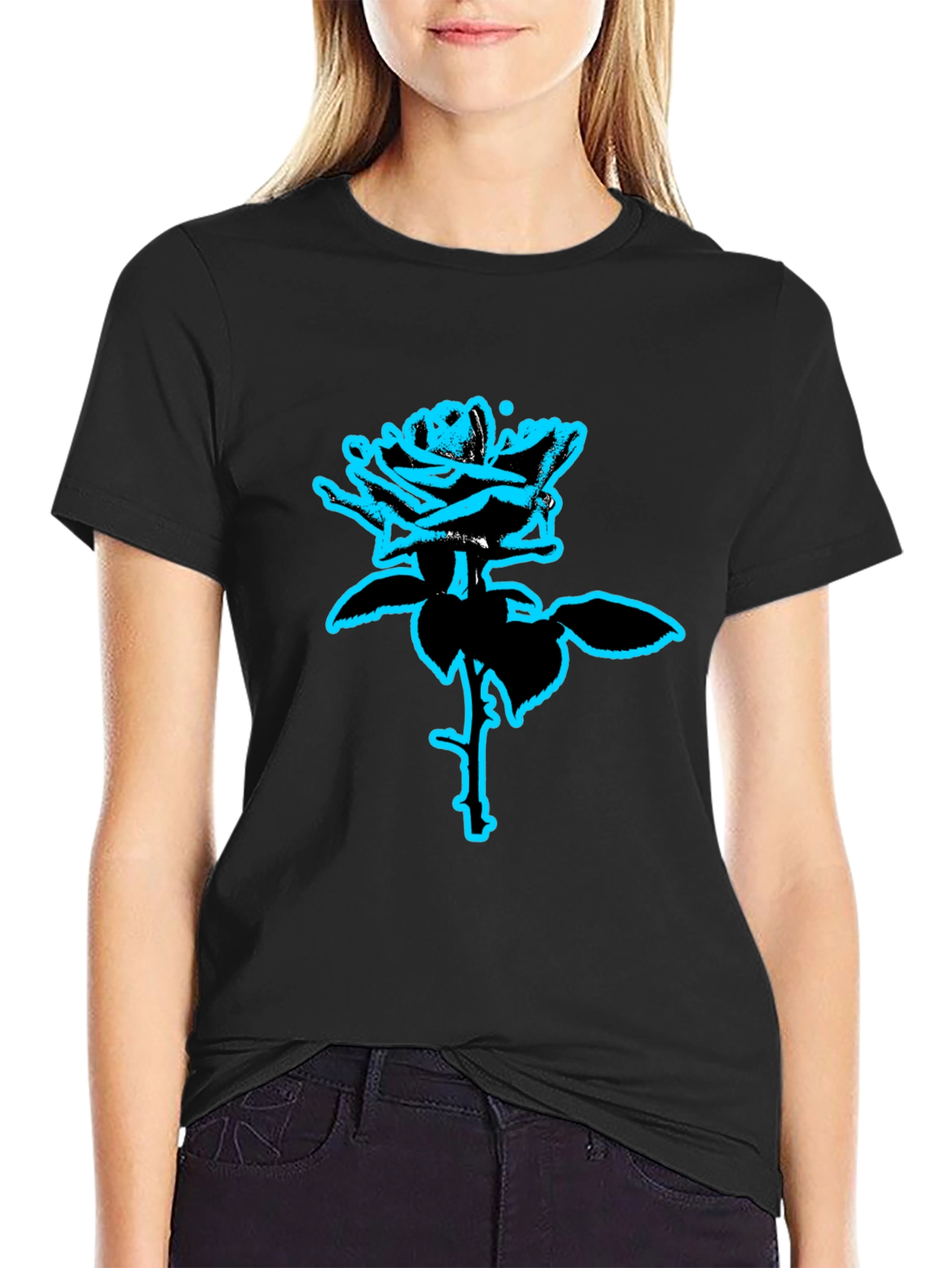 Rose Graphic Tee - Modern Style