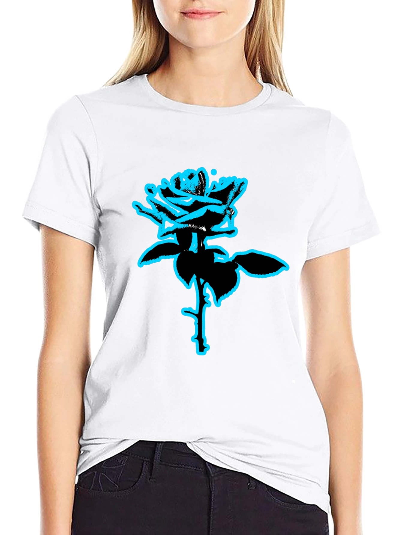 Rose Graphic Tee - Modern Style