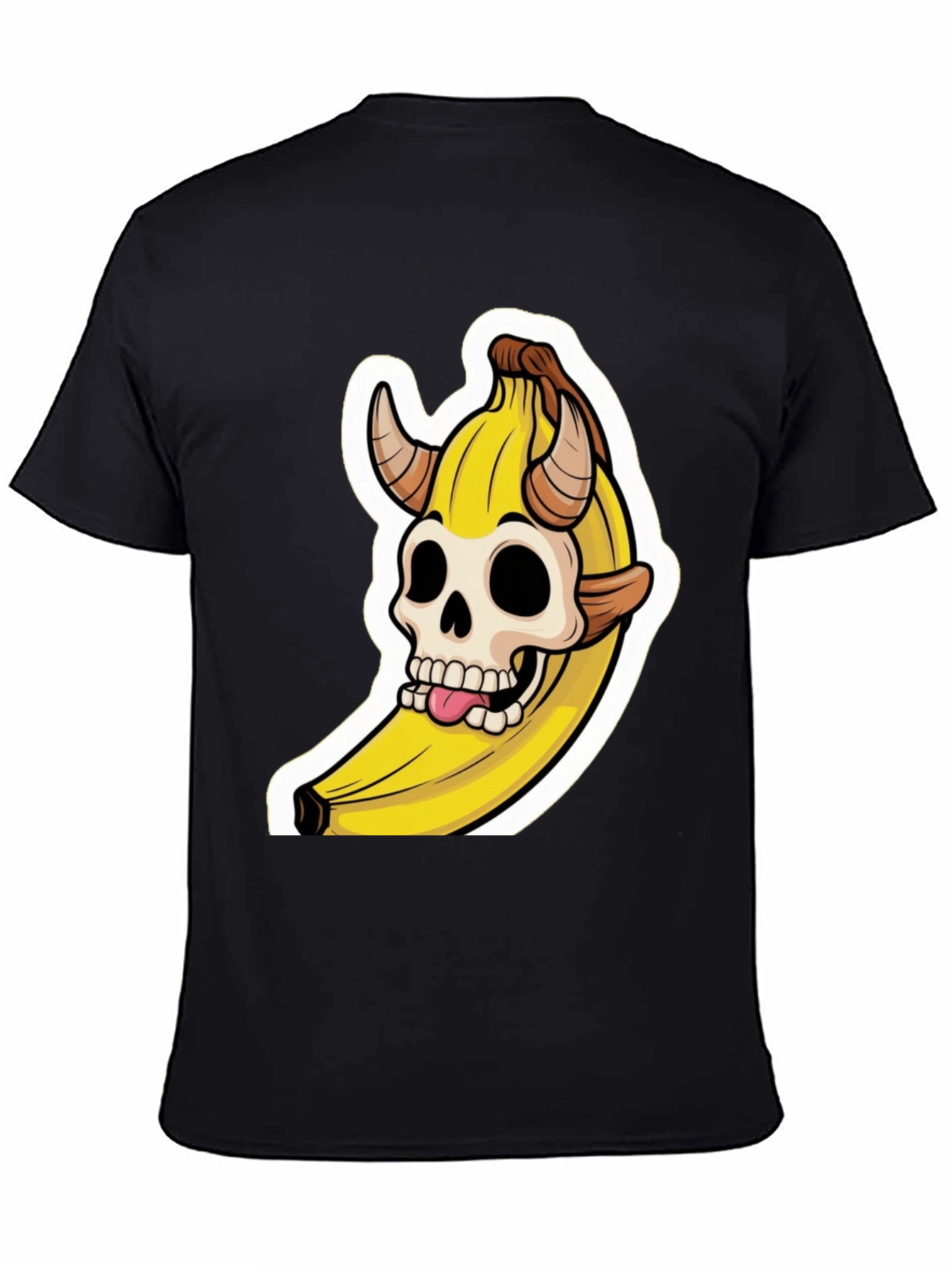 Banana Devil Skull Graphic T-Shirt
