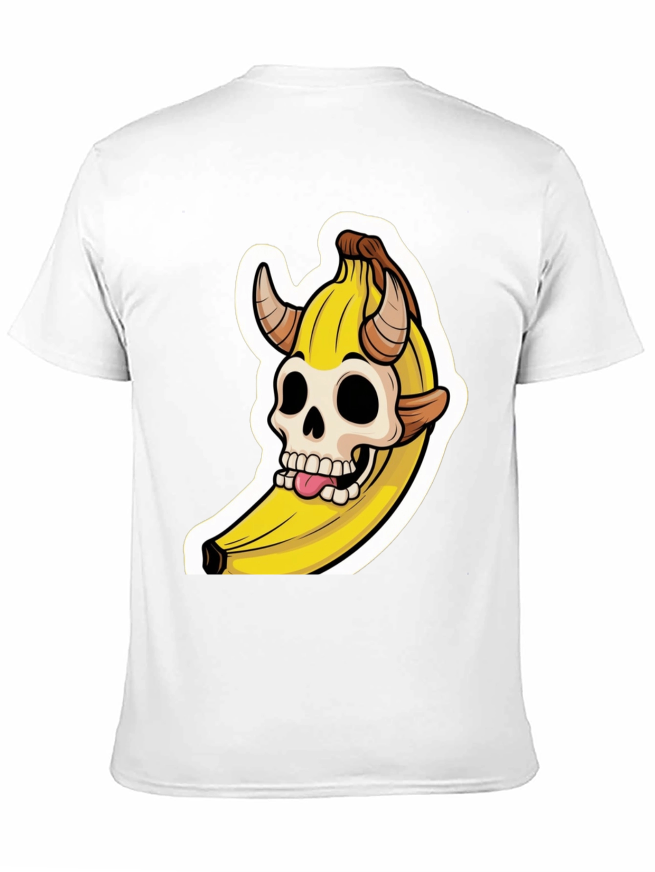 Banana Devil Skull Graphic T-Shirt
